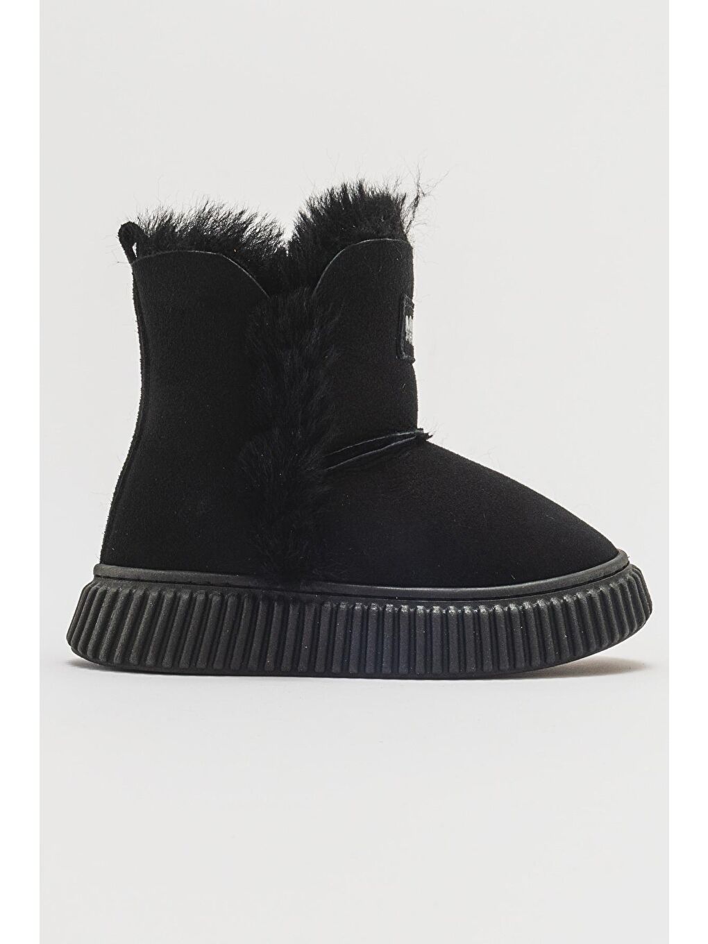 Kız Çocuk Siyah Hakiki Deri Hakiki Kürklü Günlük Bot-3