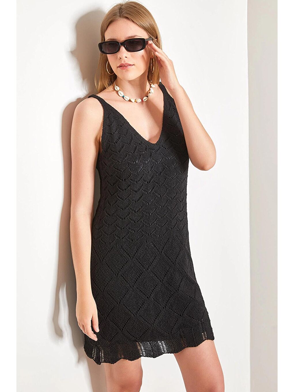 Siyah Kadın Astarlı Yazlık Elbise