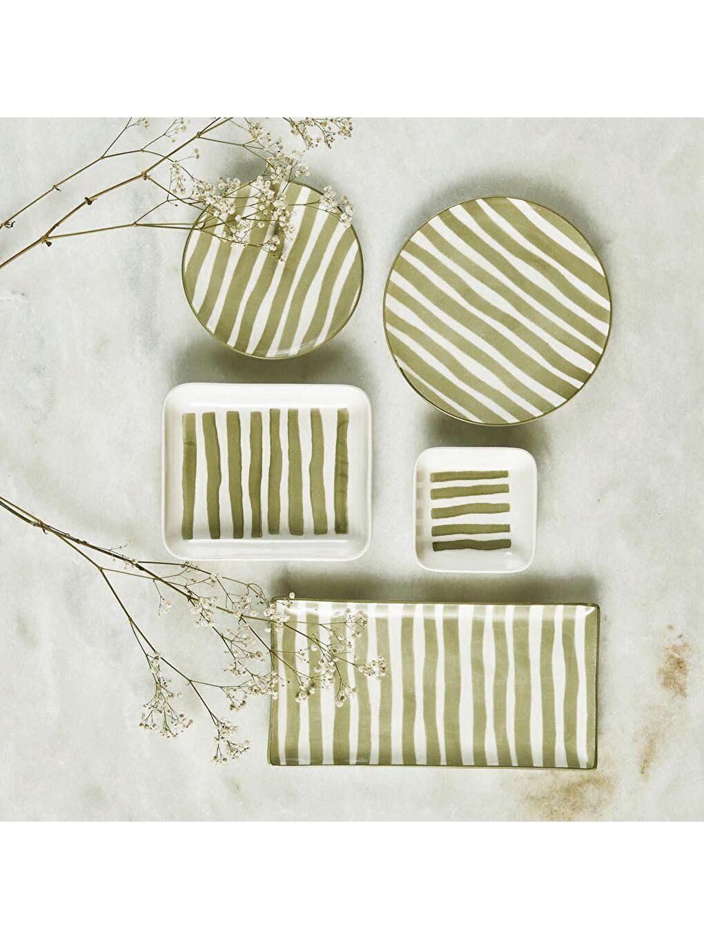 Natura Seramik Pasta Tabağı Haki-1