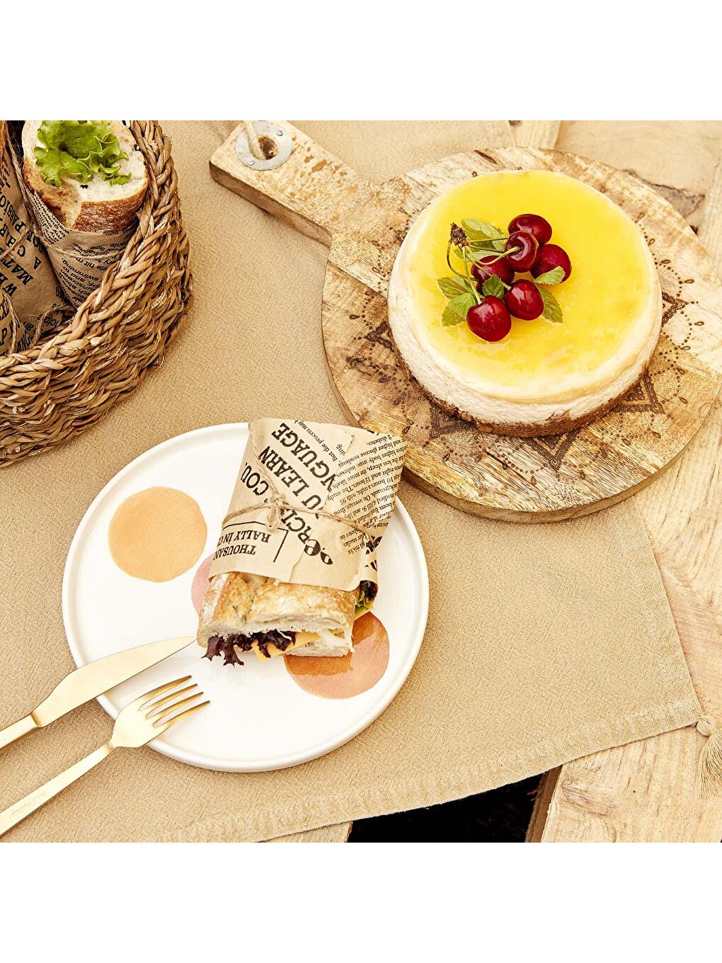 Pembe Circles Seramik Pasta Tabağı-3