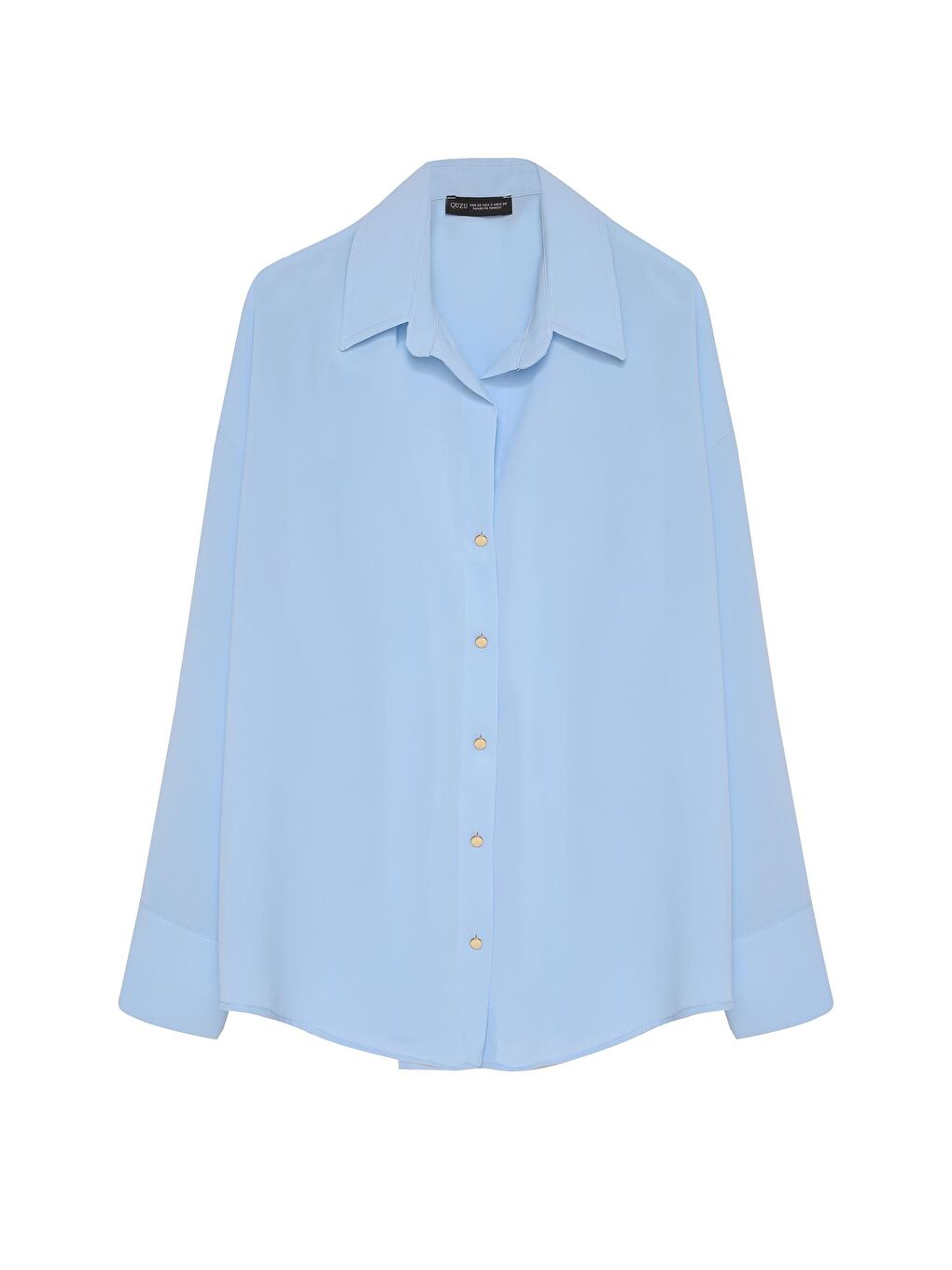 Düğmeli Basic Gömlek Bebe Mavi-1