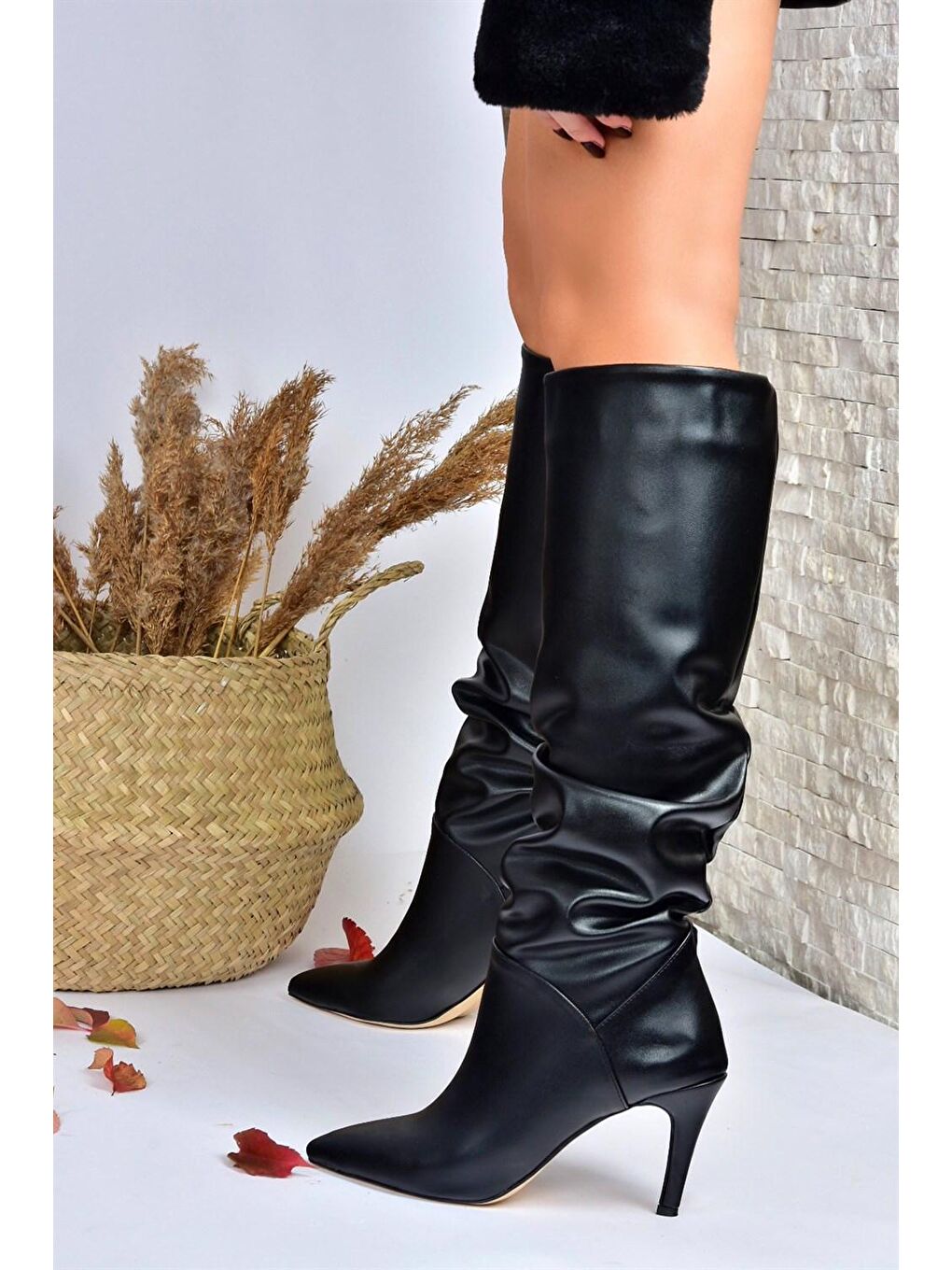L5720096 Siyah Kadın Çizme-2
