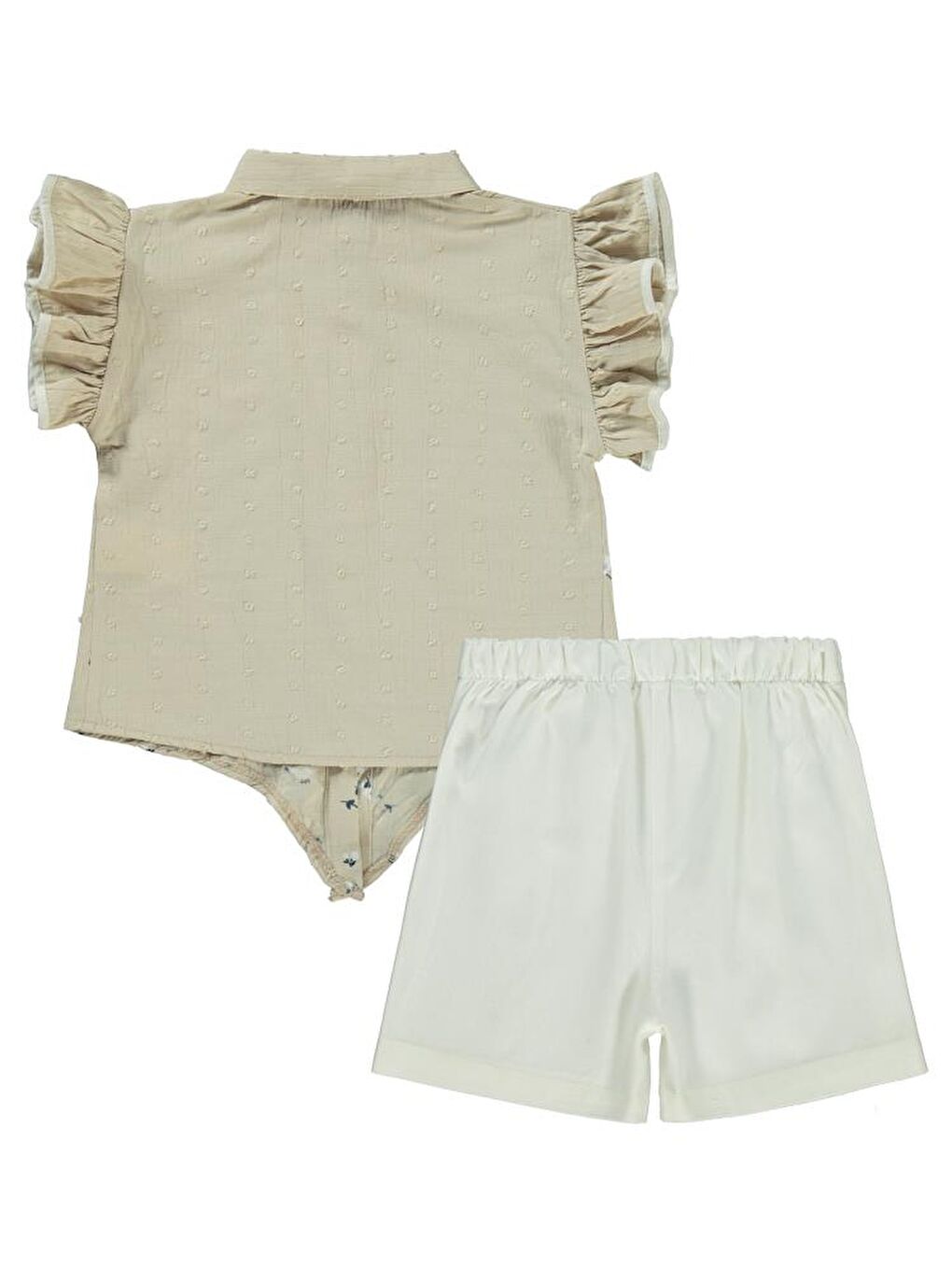 Girls Çiçek Baskılı 2-5 Yaş Takım - Bej 5-6 Yaş-1