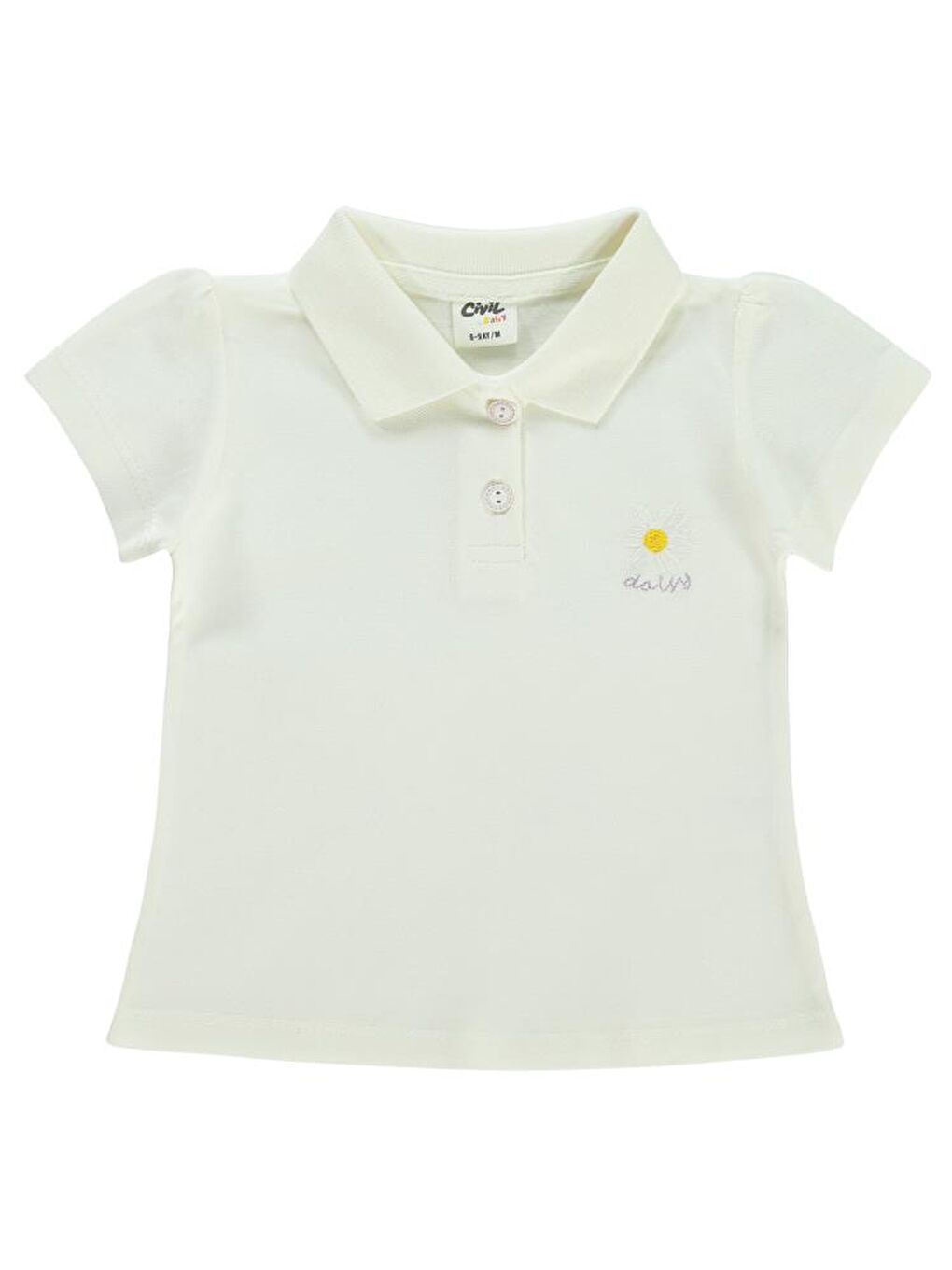 Baby Papatya Nakışlı 6-18 Ay Tişört - Ekru12-18 Ay-1