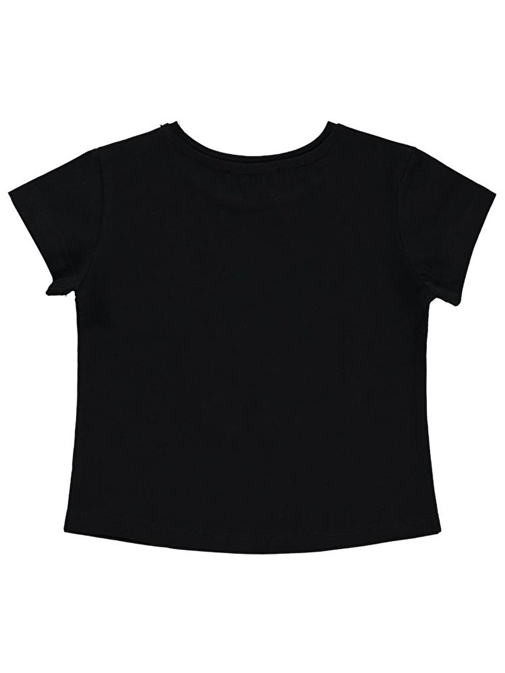 Girls Mobil Çiçek Nakışlı 2-5 Yaş Tişört - Siyah2-3 Yaş