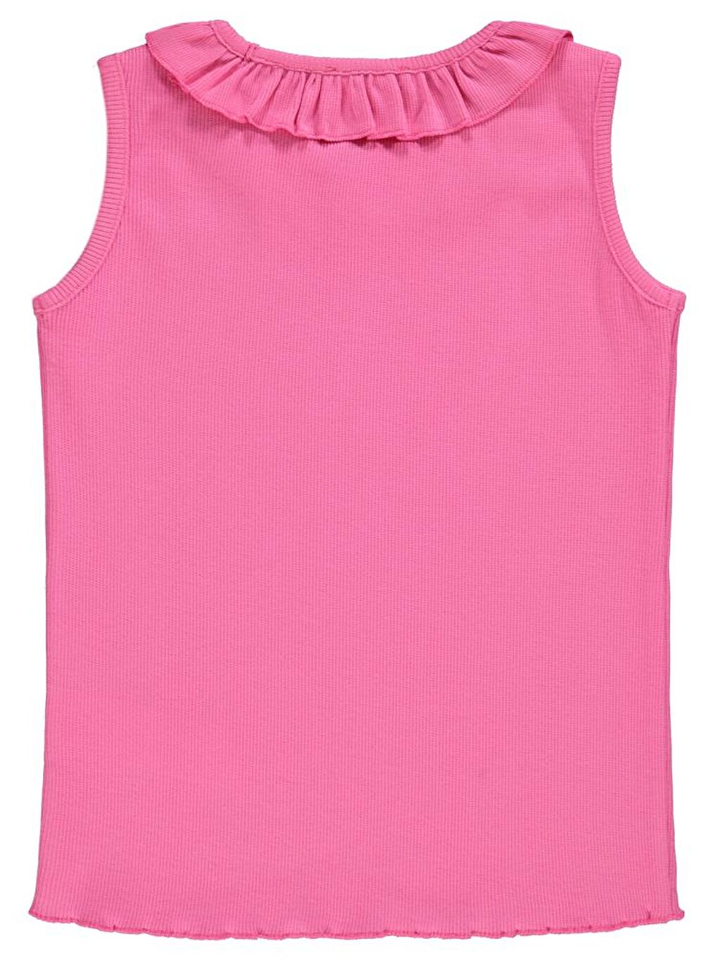 Fuşya Girls Yakası Fırfırlı 10-13 Yaş Tişört - Fusya 12-13 Yaş-1