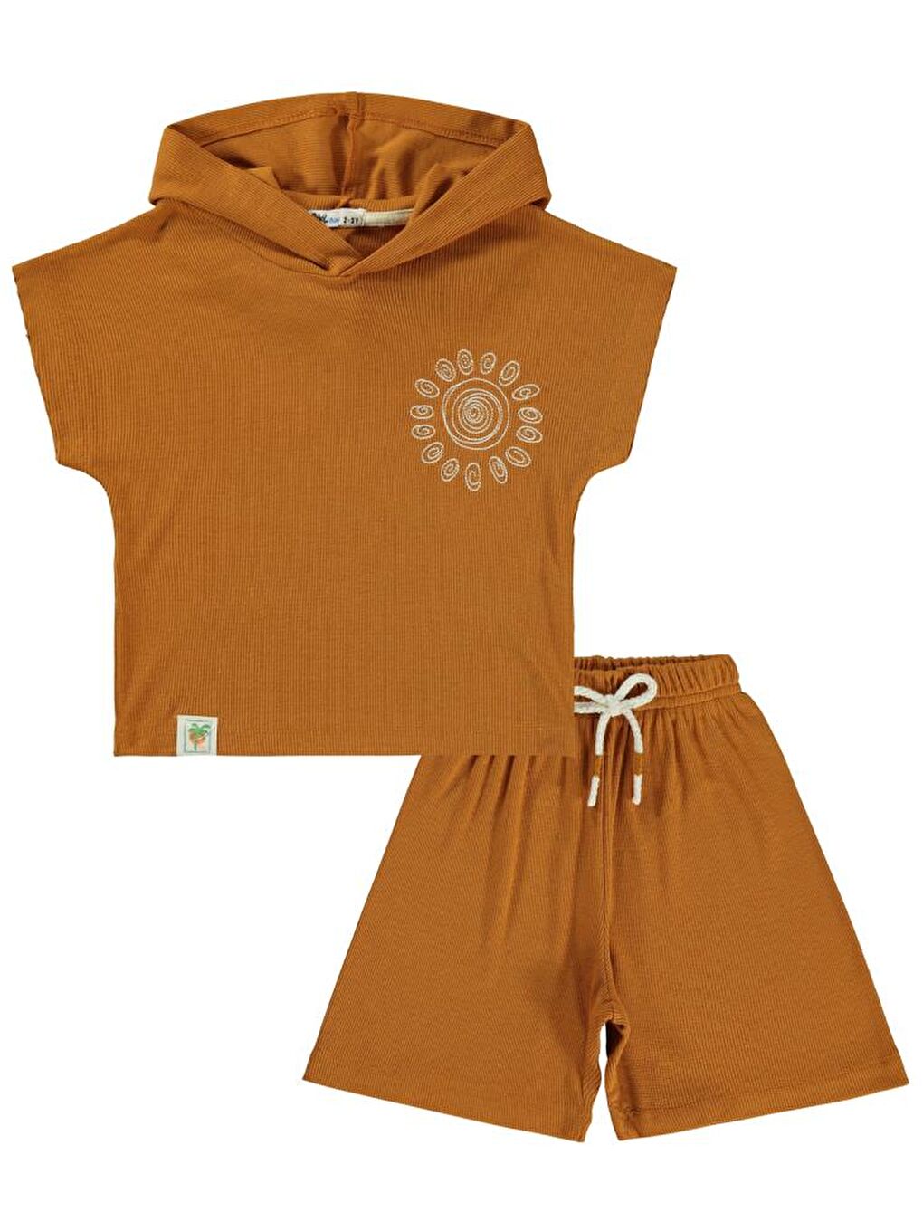 Kahverengi Boys Yarasa Kol Kapüşonlu 2-5 Yaş Takım - Turuncu2-3 Yaş