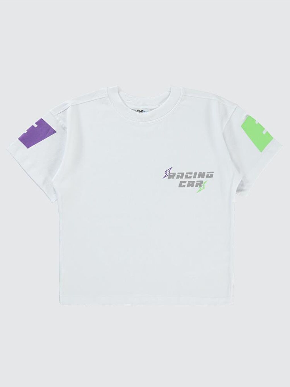 Boys Racing Baskılı Oversize 6-9 Yaş Tişört - Beyaz 7-8 Yaş-1