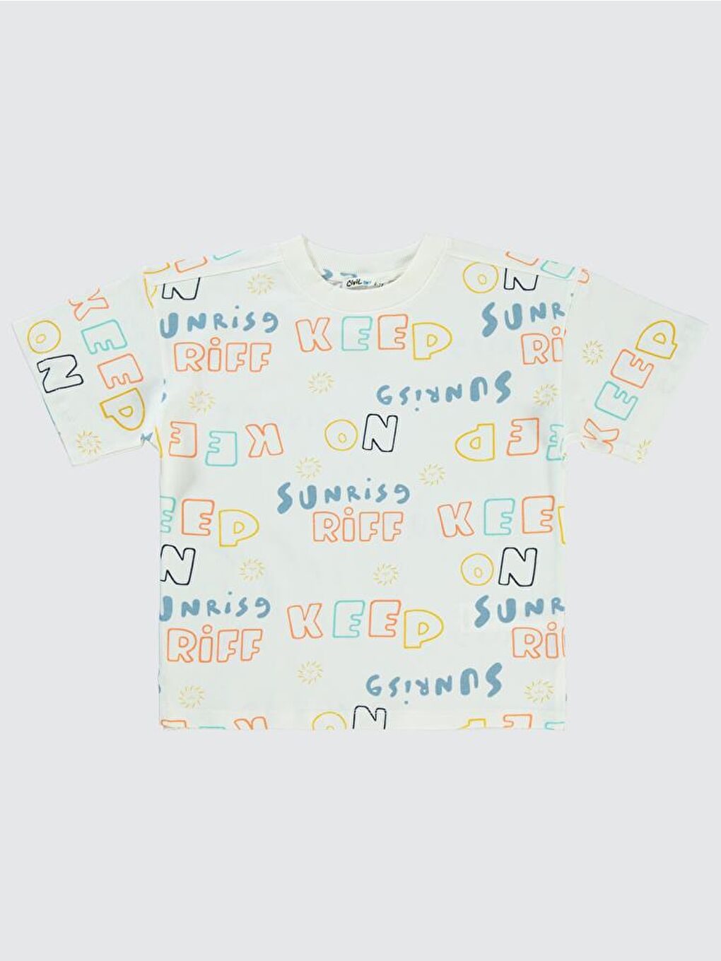 Ekru Boys Keep On Empirme Oversize 6-9 Yaş Tişört - Bej7-8 Yaş-1
