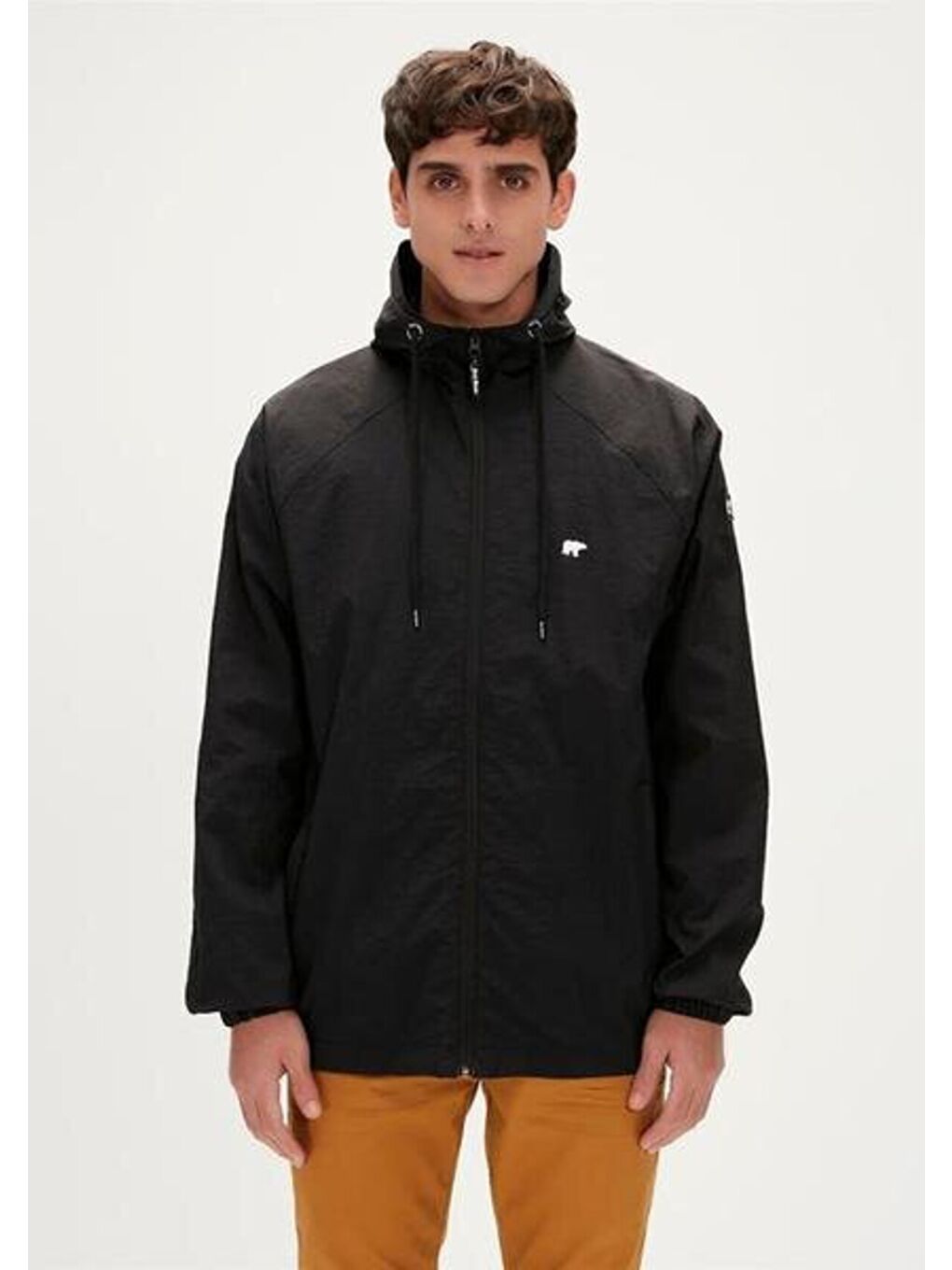 Linea Windbreaker Erkek Siyah Fermuarlı Sweatshirt