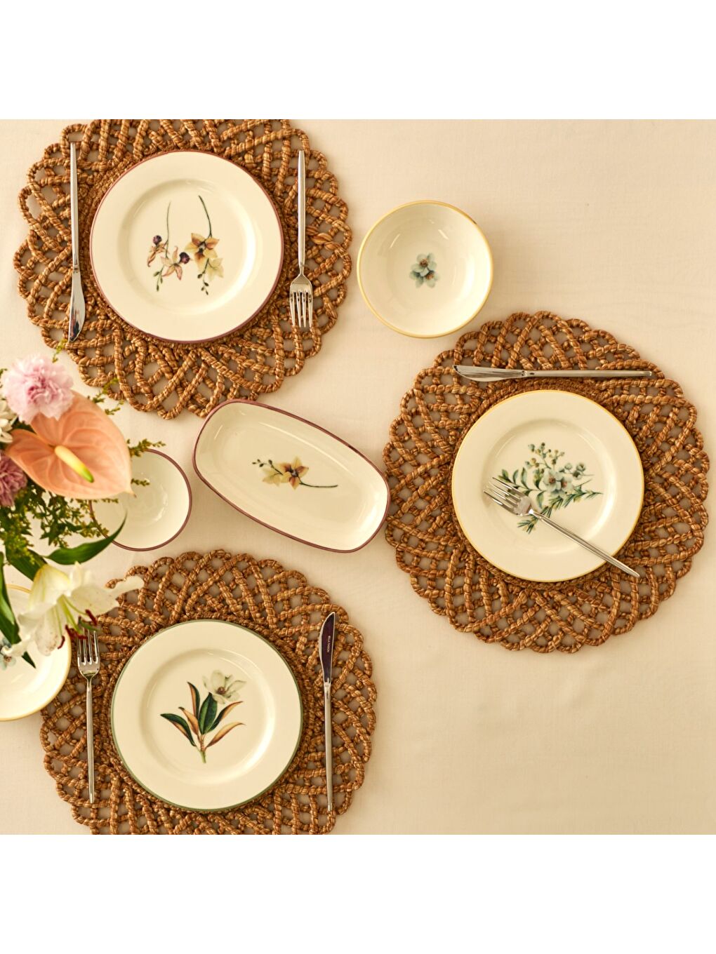 Karışık Garden 12 Parça 4 Kişilik Porselen Kahvaltı Takımı-2