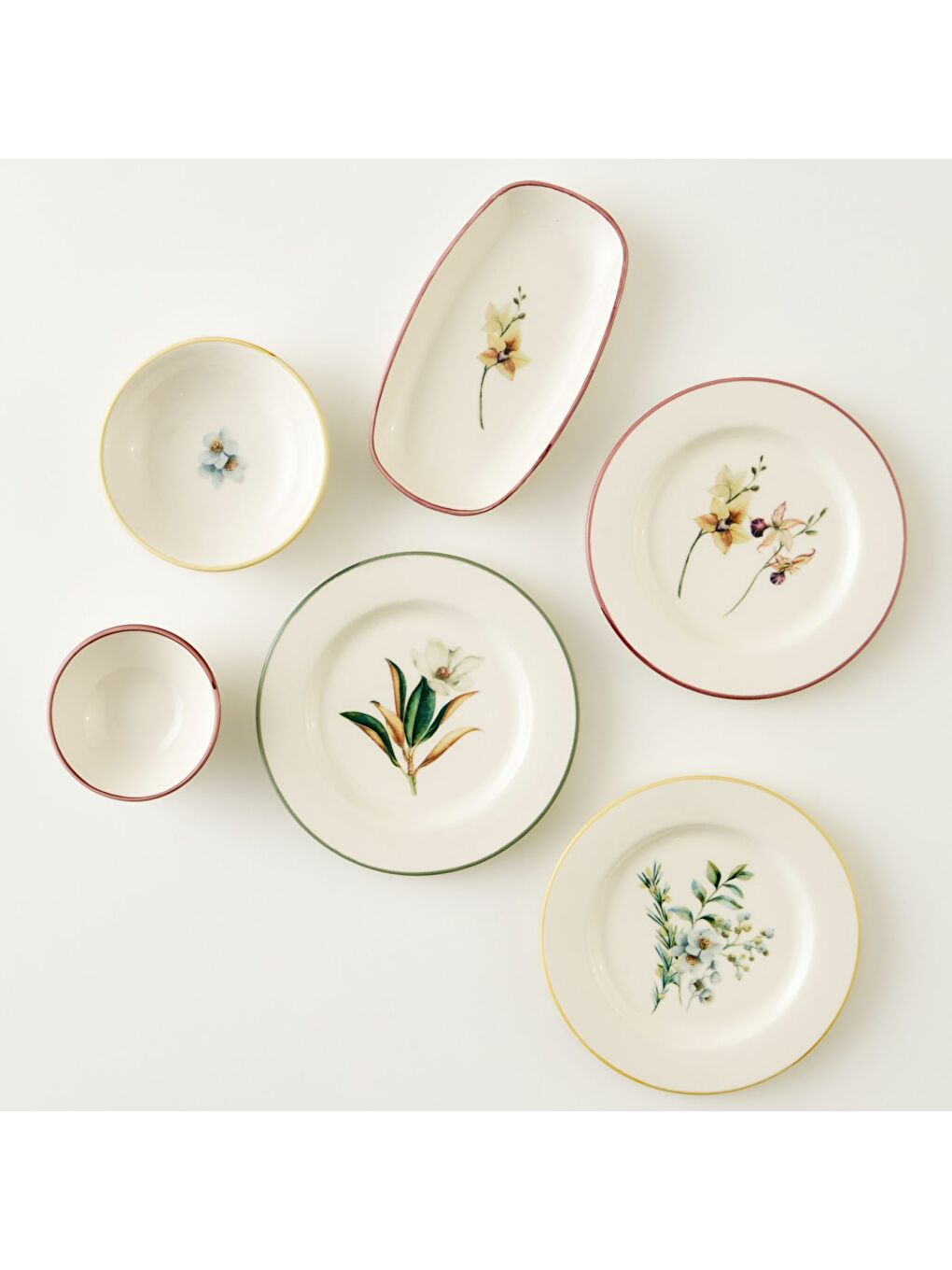 Karışık Garden 12 Parça 4 Kişilik Porselen Kahvaltı Takımı-11