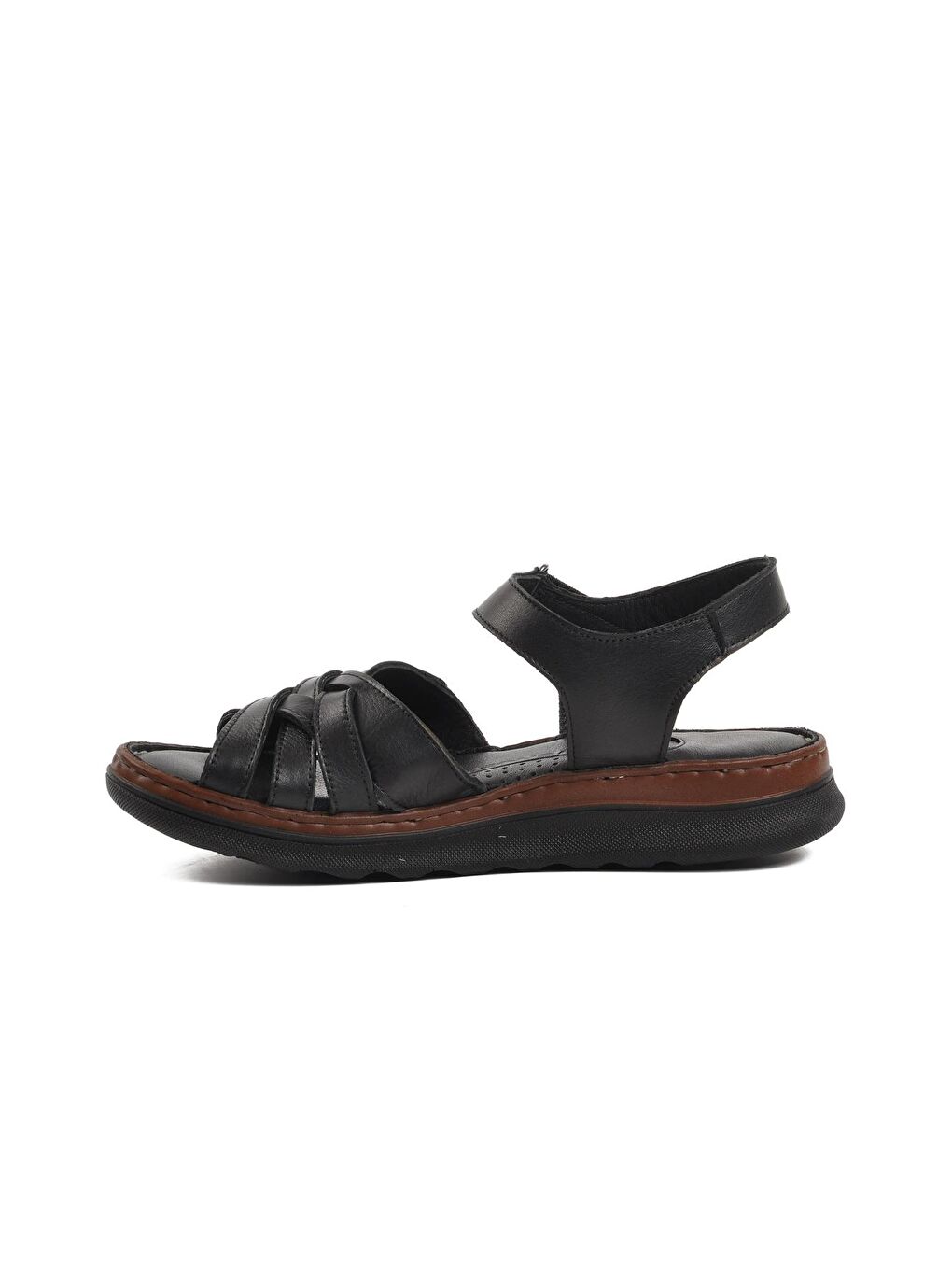 Siyah Hakiki Deri Kadın Sandalet 22981709-1