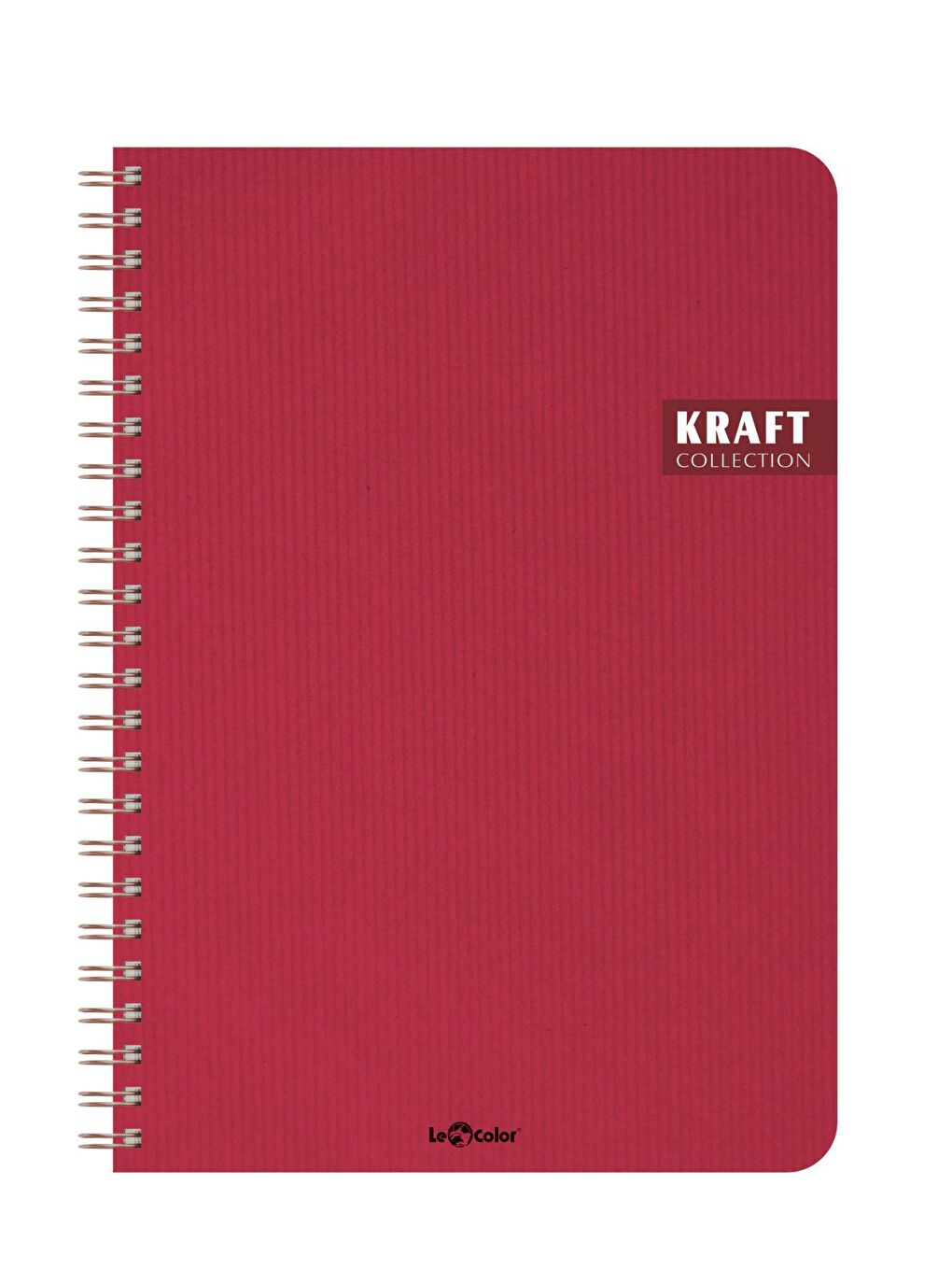 LE COLOR Kırmızı Kraft Ofis Defter Spiralli Çizgili Kırmızı