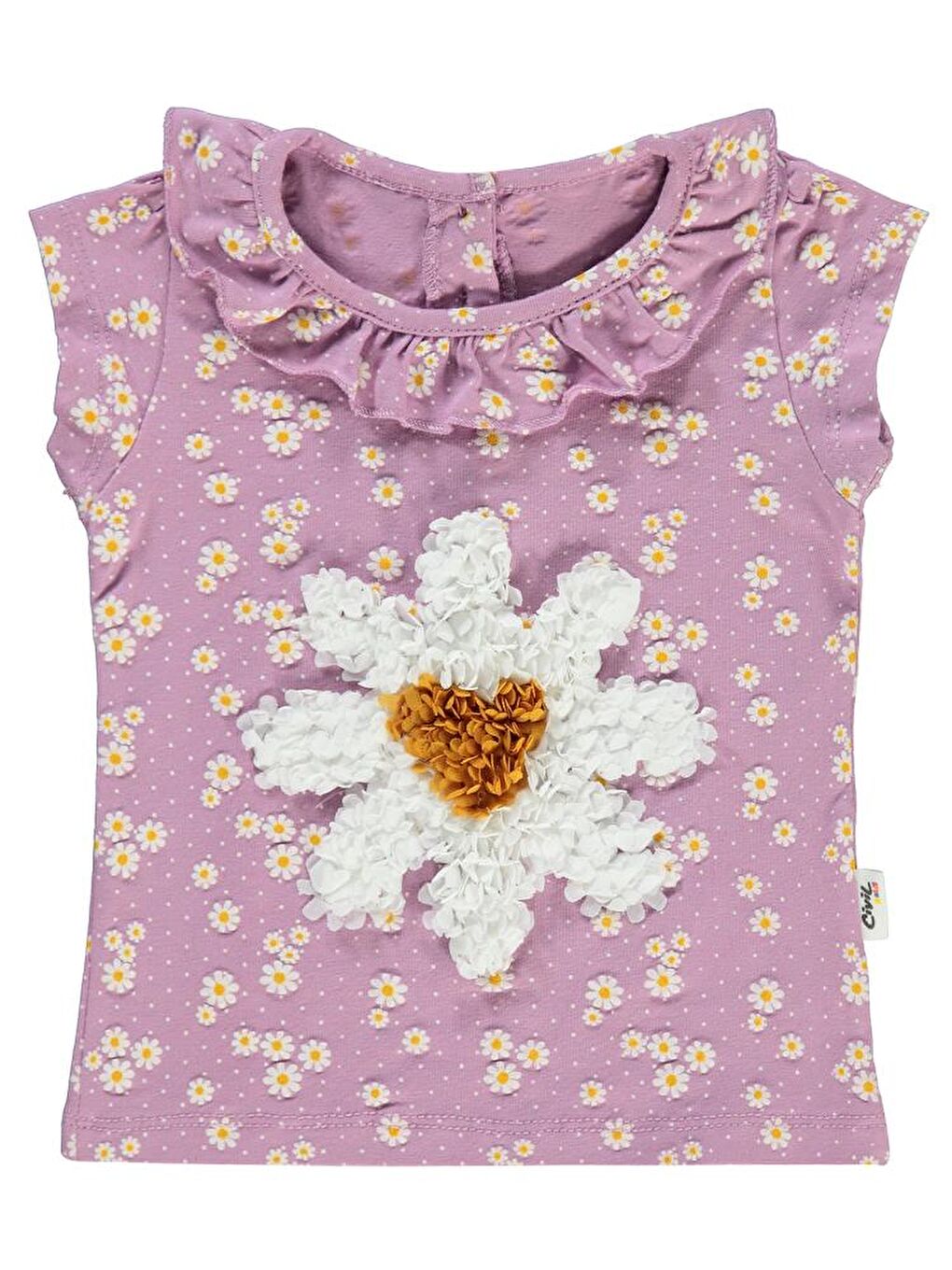 Baby Papatya Empirme 6-18 Ay Tişört - Lila 6-9 Ay-1