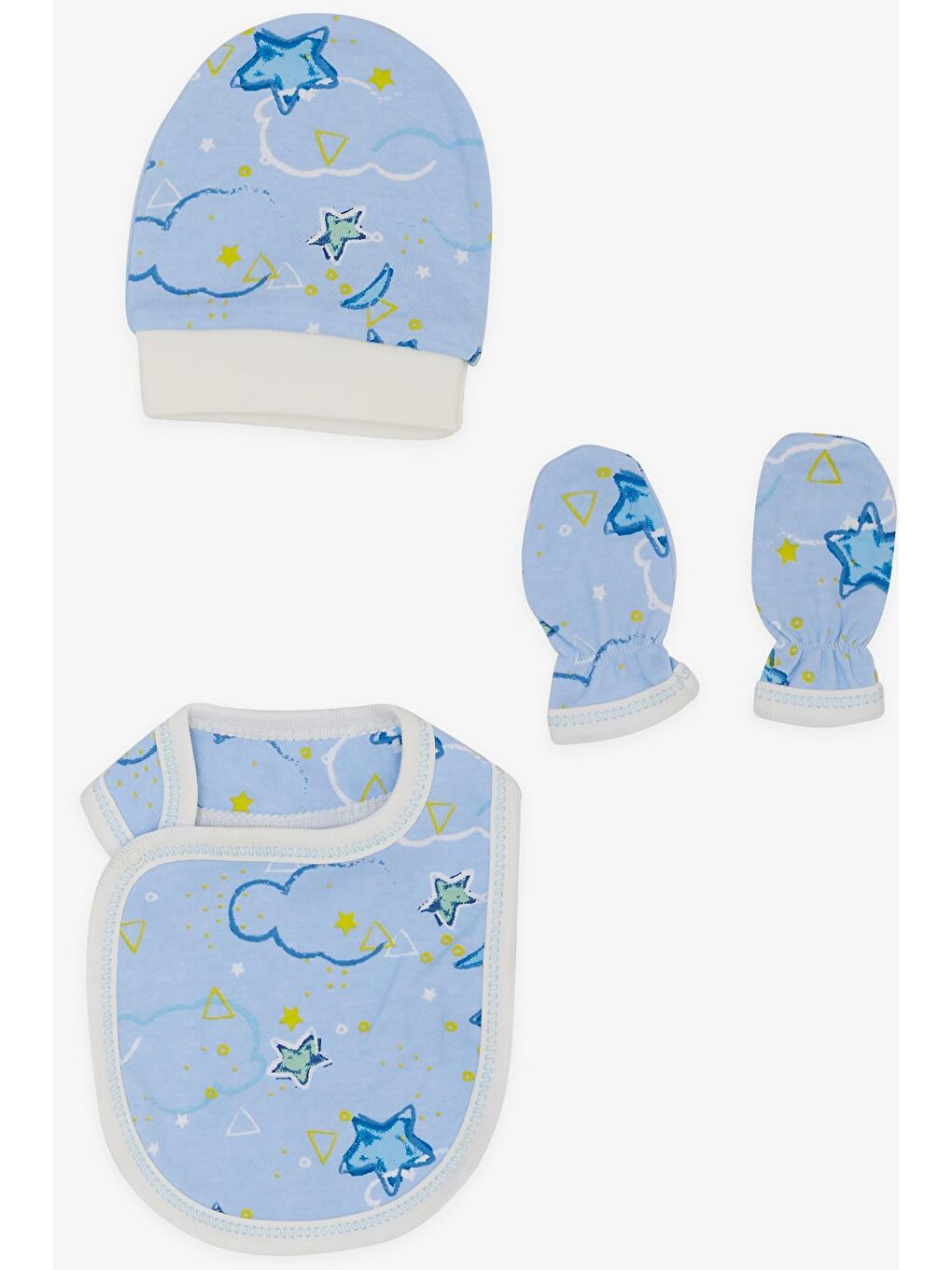 Erkek Bebek Hastane Çıkışı 5 li Gökyüzü Temalı Açık Mavi (0-3 Ay)-4