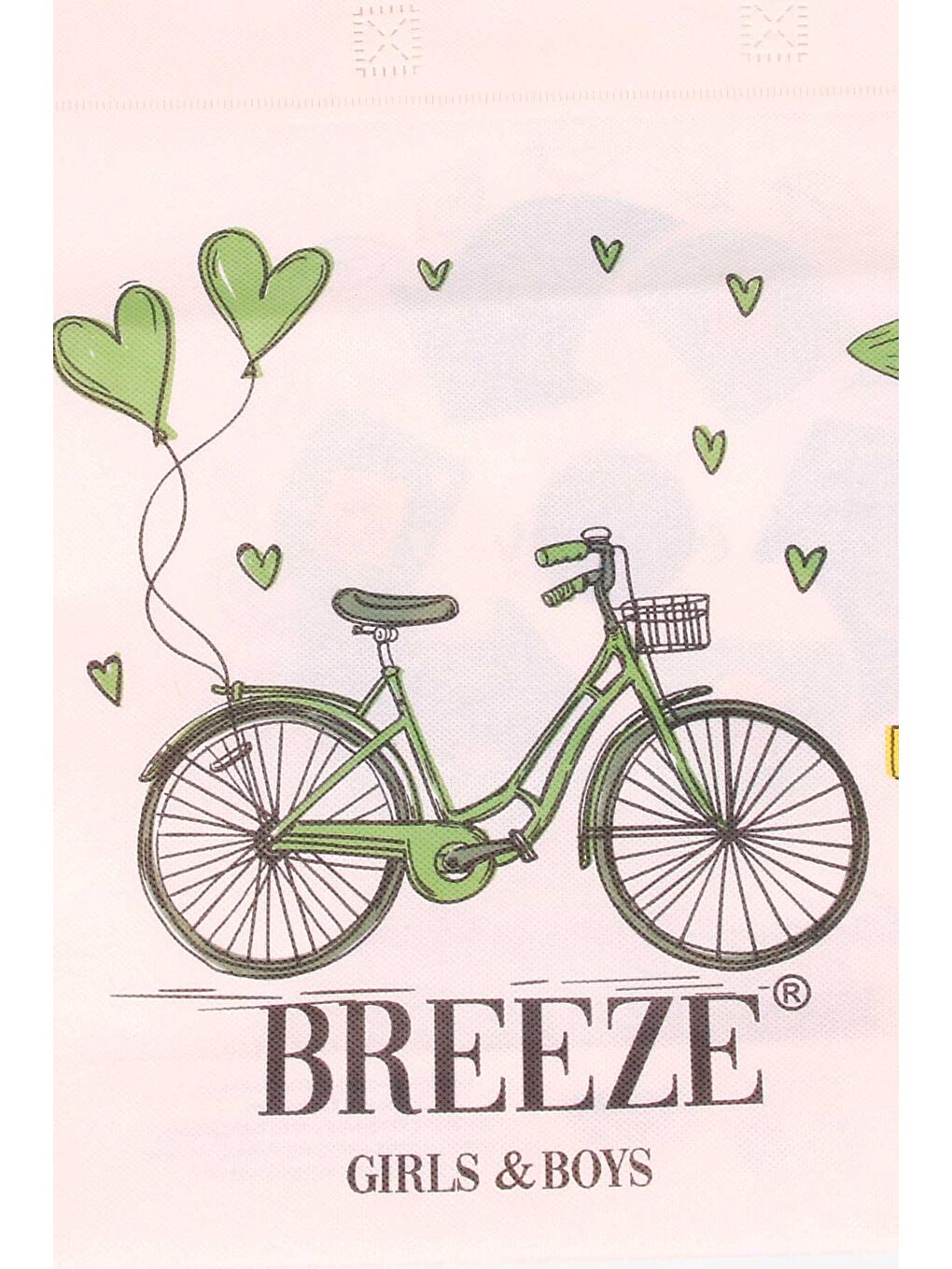 Ekru Breeze Bez Alışveriş Çantası Bisiklet Baskılı Krem (Standart)-2