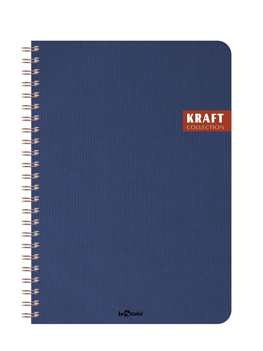 LE COLOR Lacivert Kraft Ofis Defter Spiralli Çizgili Lacivert