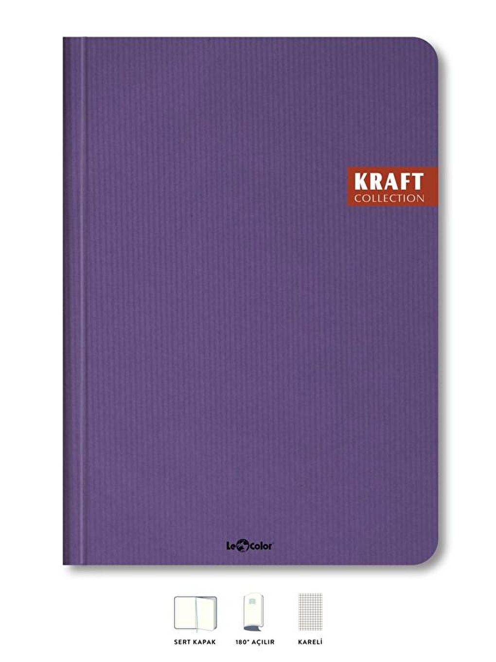 LE COLOR Mor Kraft Ofis Defter Kareli Mor