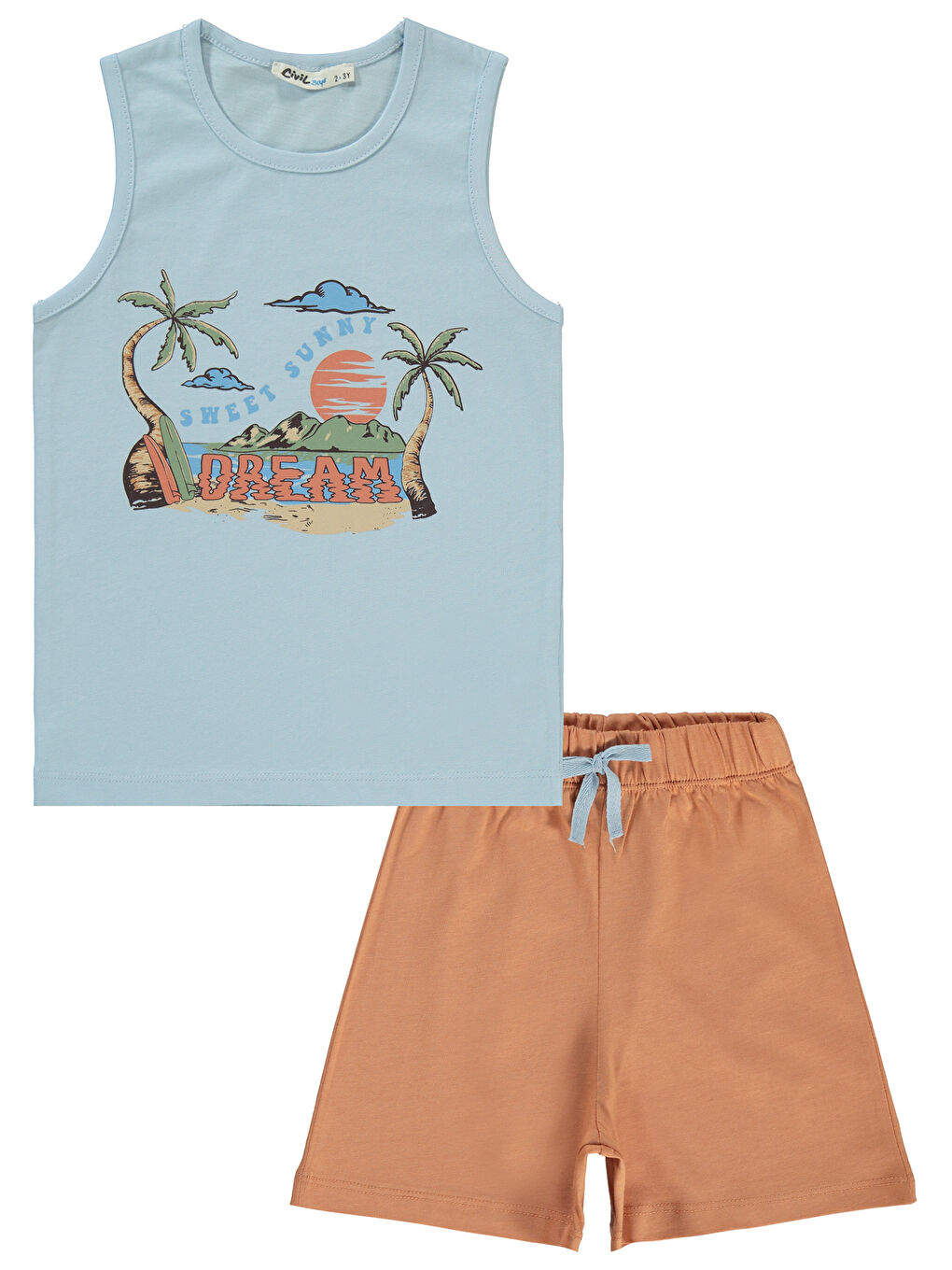 Kahverengi Boys Erkek Çocuk Takım 2-5 Yaş Kiremit-1