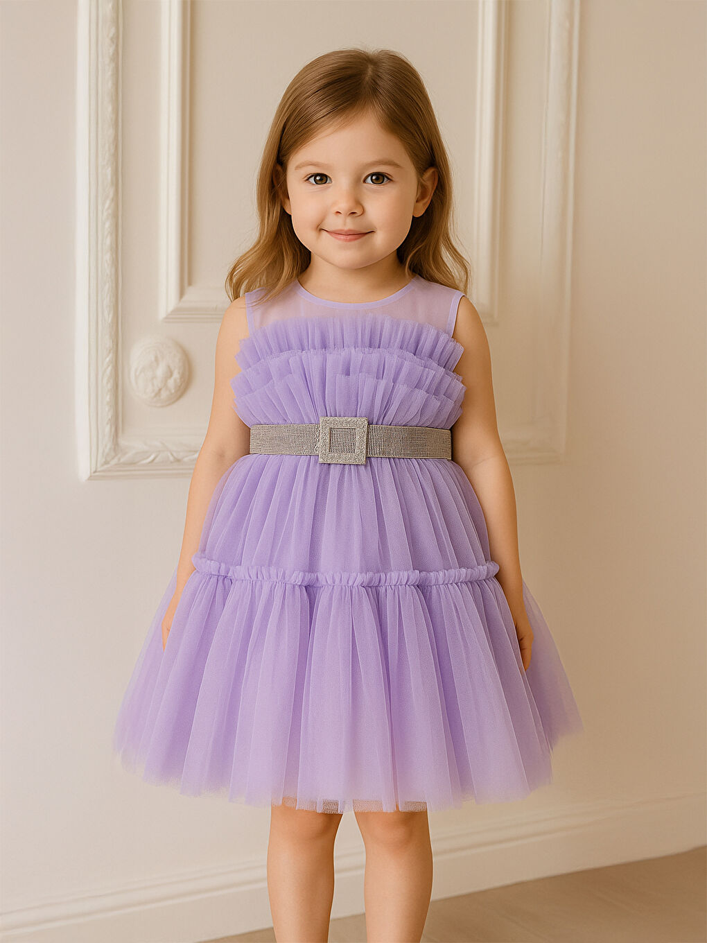 Girls Kız Çocuk Abiye 2-5 Yaş Lila