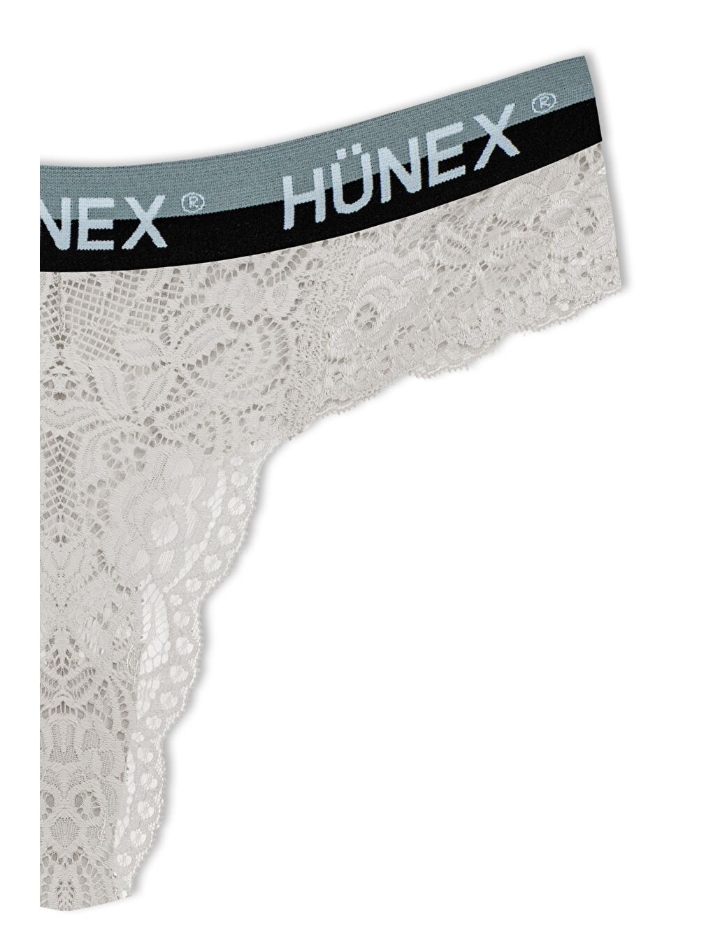 Beyaz Dantelli Yazılı Lastik Tanga Kadın Külot-2