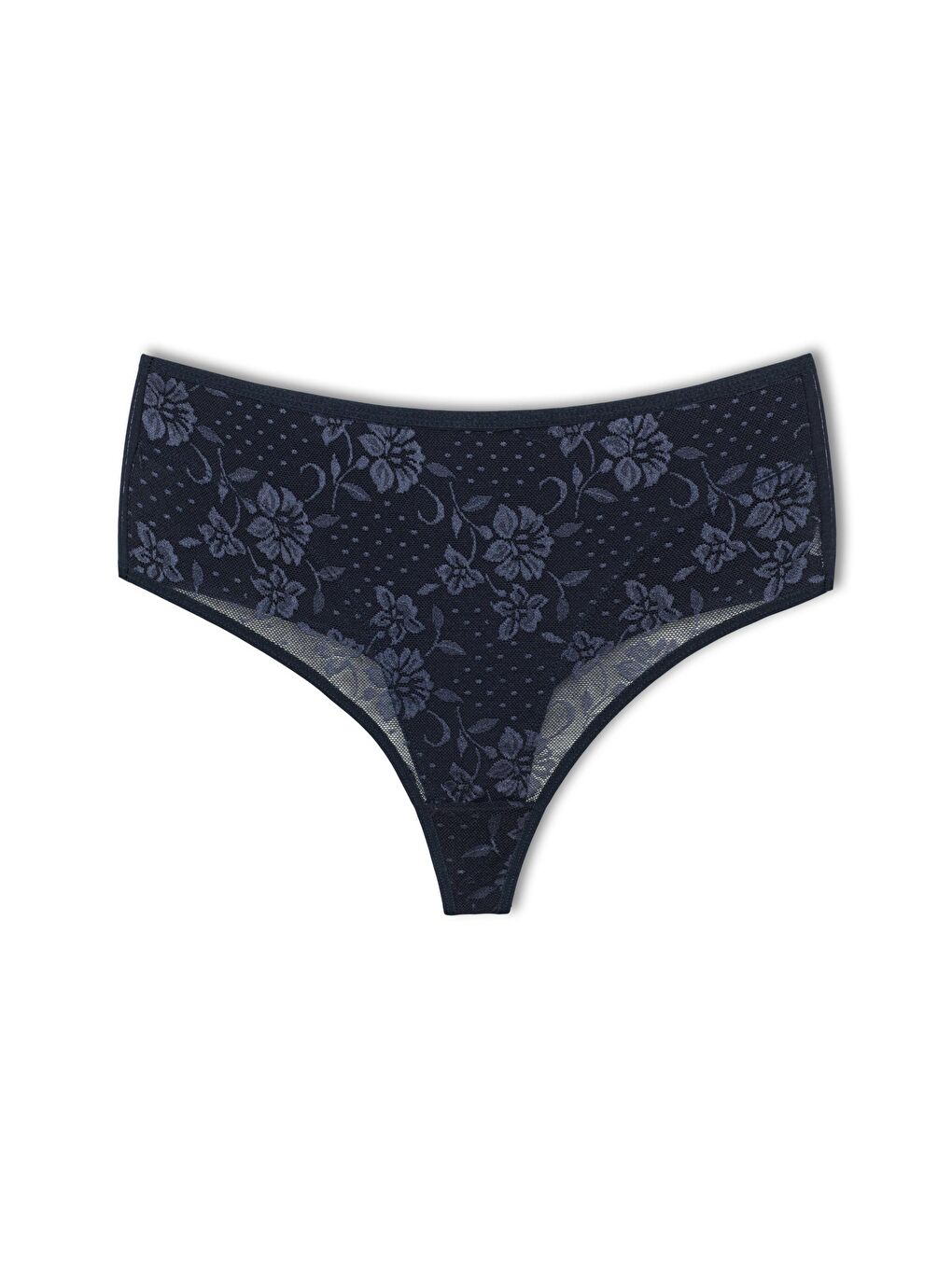 Karışık Pamuklu Önü Çift Kat Lez Dantel Yüksek Bel Tanga Kadın Külot 12'Li-5