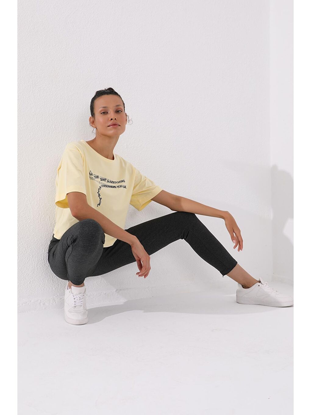 Antrasit Melanj Fermuar Paçalı Cepli Rahat Form Kadın Eşofman Alt - 94246-2