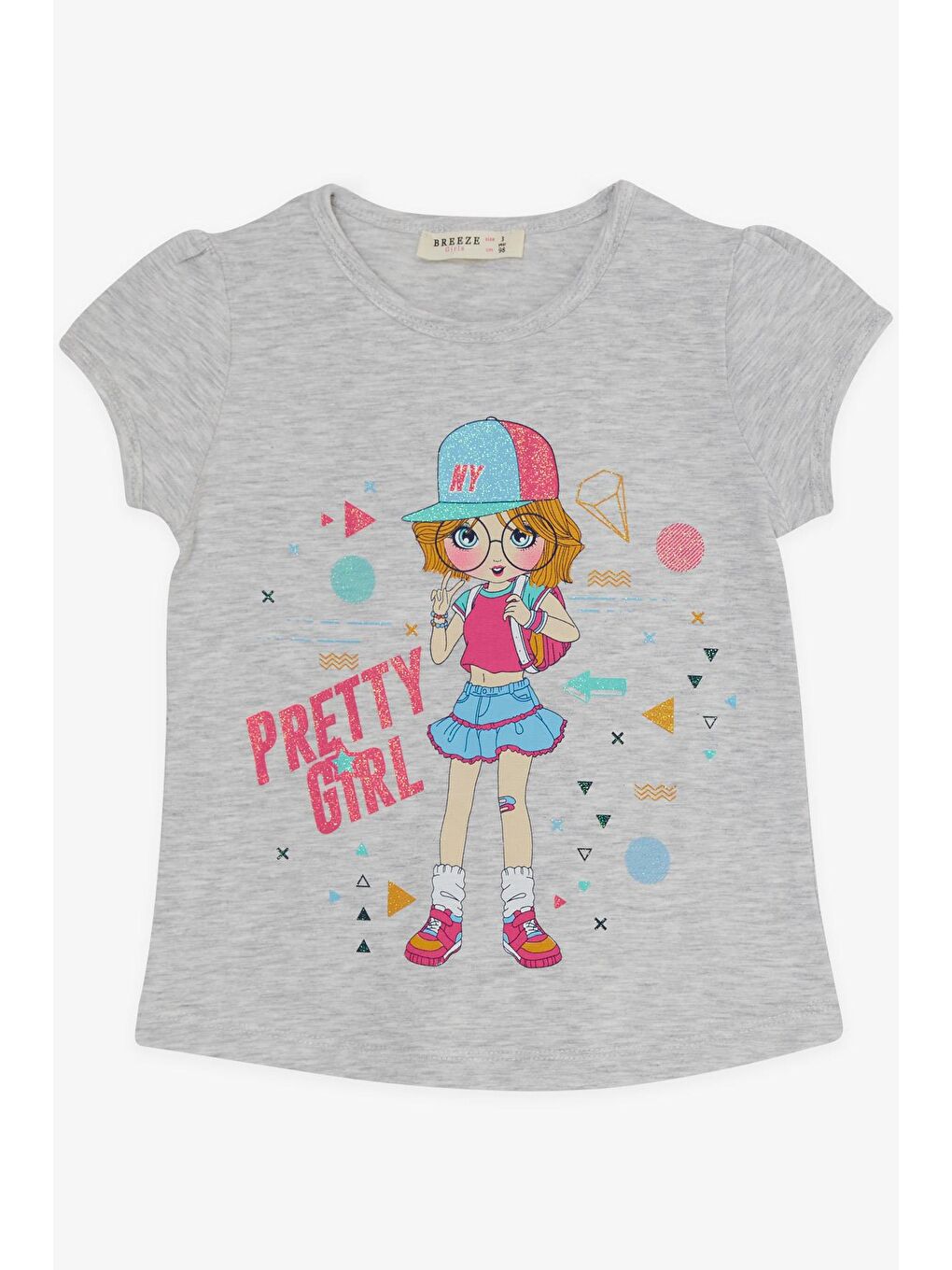 Kız Çocuk Taytlı Takım Kız Baskılı Açık Gri Melanj (3-5 Yaş)-2