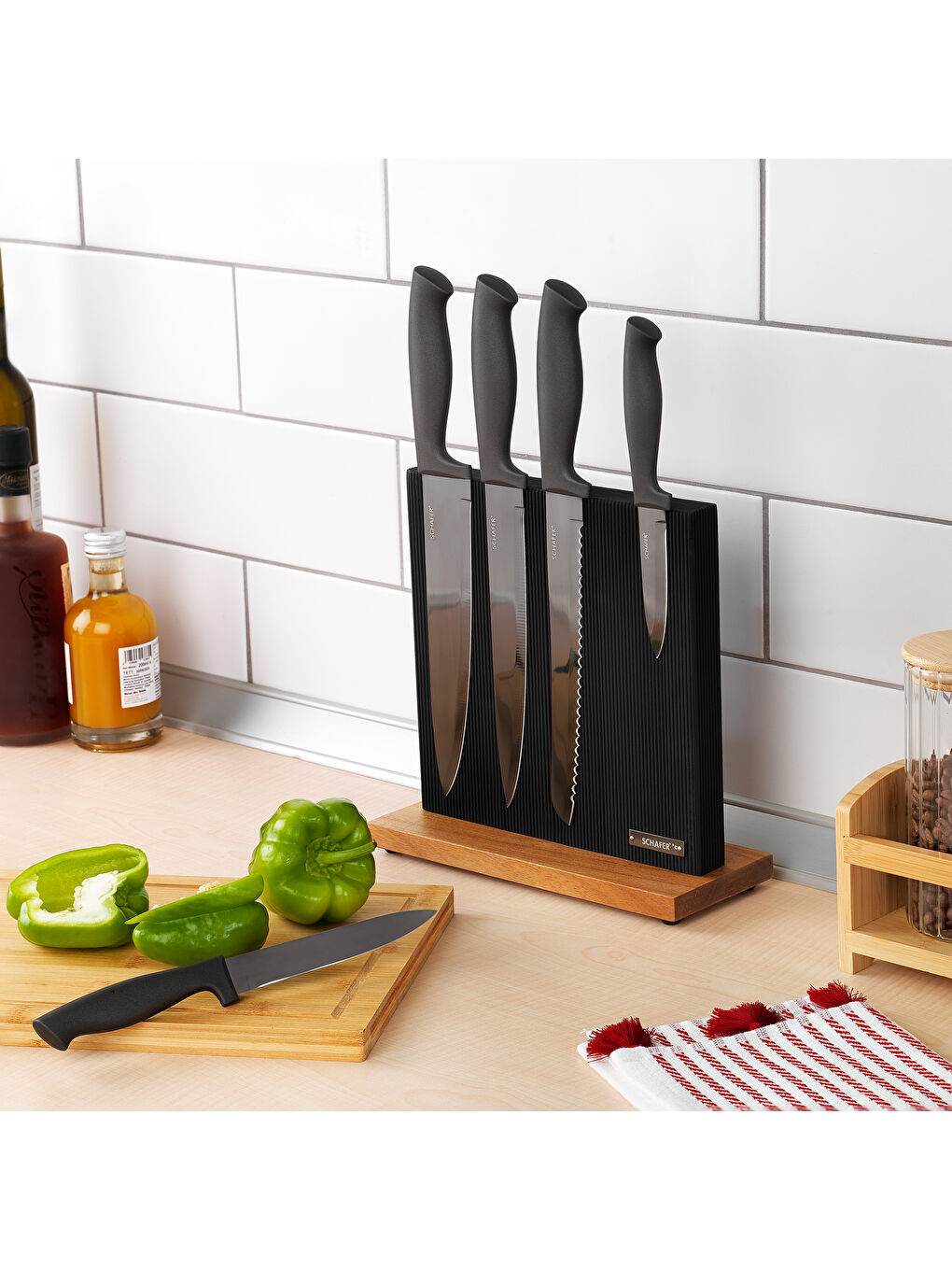 Solide Mıknatıslı Bıçak Seti 6 Parça-Siyah11-7