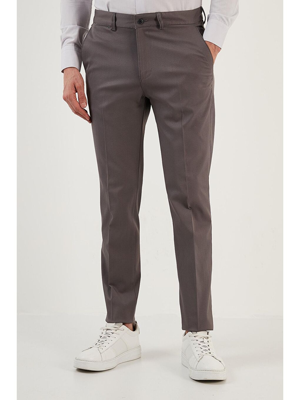 Antrasit Pamuklu Normal Bel Regular Fit Düz Paça Erkek Pantolon 613HISAR-1