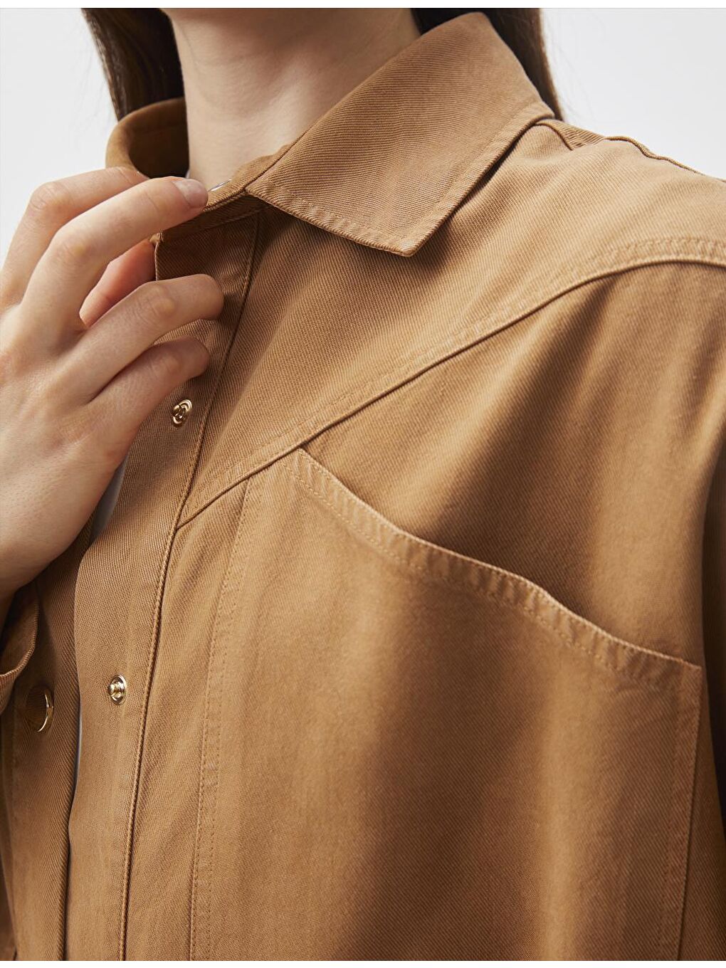 Bej Deve Tüyü Bol Kesim Uzun Dokuma Ceket-2