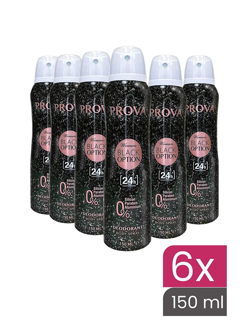 Prova Karışık Black Option Kadın Deodorant 150 ml 6 Adet - 1