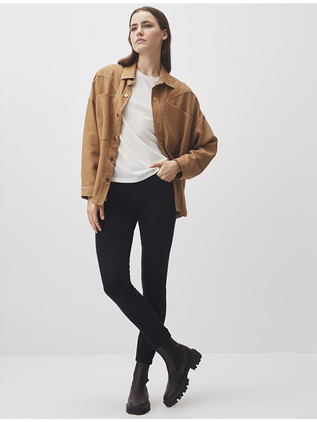 Bej Deve Tüyü Bol Kesim Uzun Dokuma Ceket-3