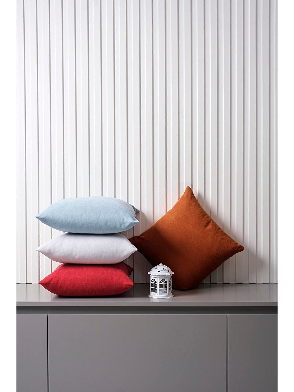 Kahverengi Panoroma Süet Dokulu Düz Punch (Panç) İçin Uygun Kiremit 45X45 Dekoratif Kırlent Kılıfı-6