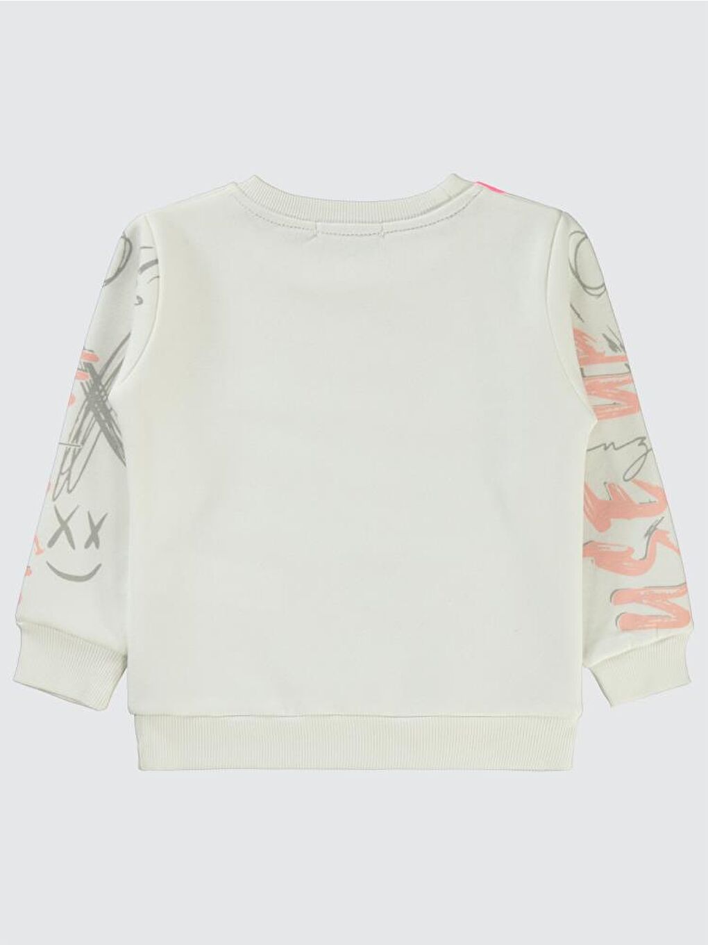 Ekru Girls Grafit Baskılı 2-5 Yaş Sweatshirt-1