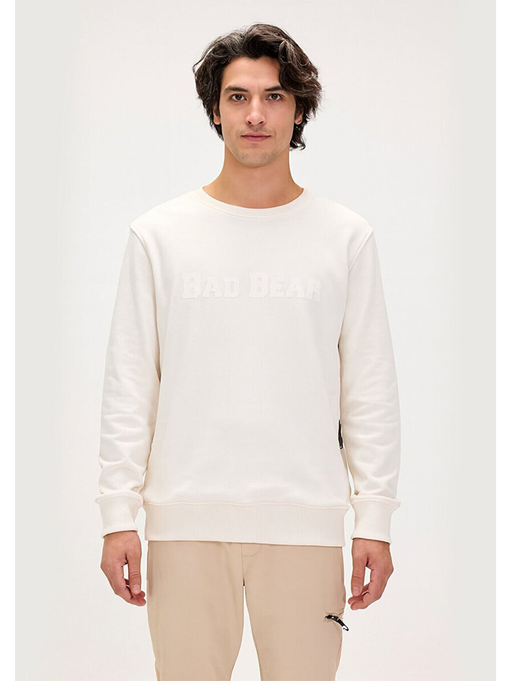 Snow Erkek Bej Sweatshirt