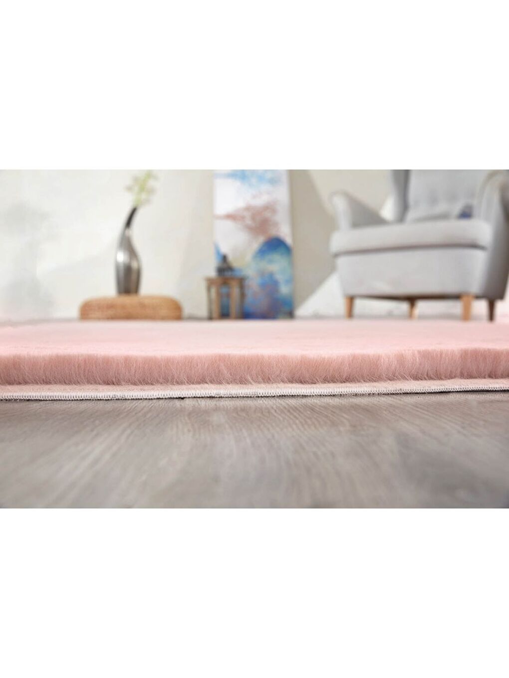 Pembe Kürk Halı 160X220 Pudra-2