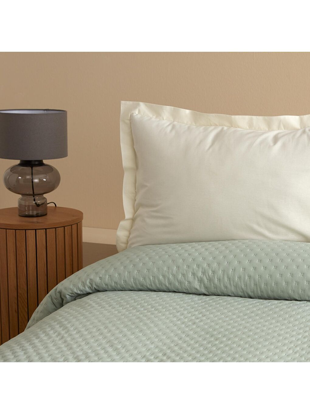 Turkuaz Tek Kişilik Yatak Örtüsü Adaçayı  160x220-1