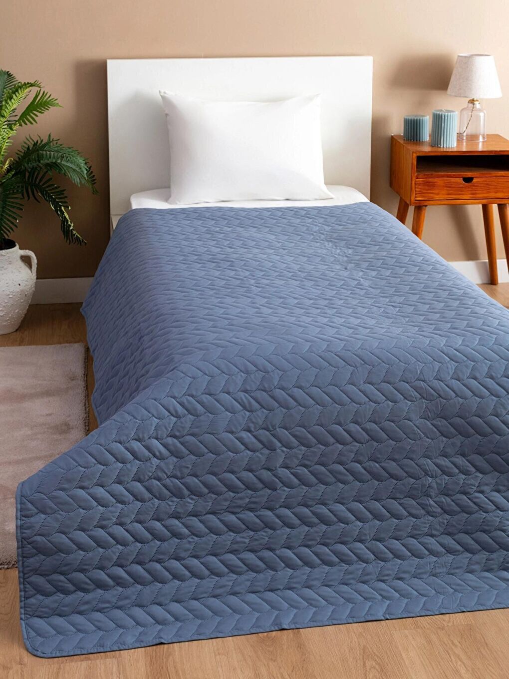 Bedspreado İndigo Yatak Örtüsü Tek Kişilik 160x220