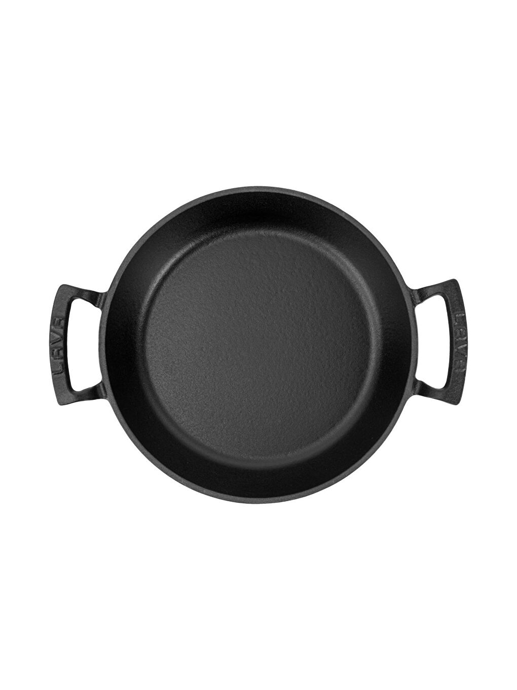 Siyah Yuvarlak Sahan Döküm Demir Yekpare Çift Kulplu Çap(Ø)24cm.-1