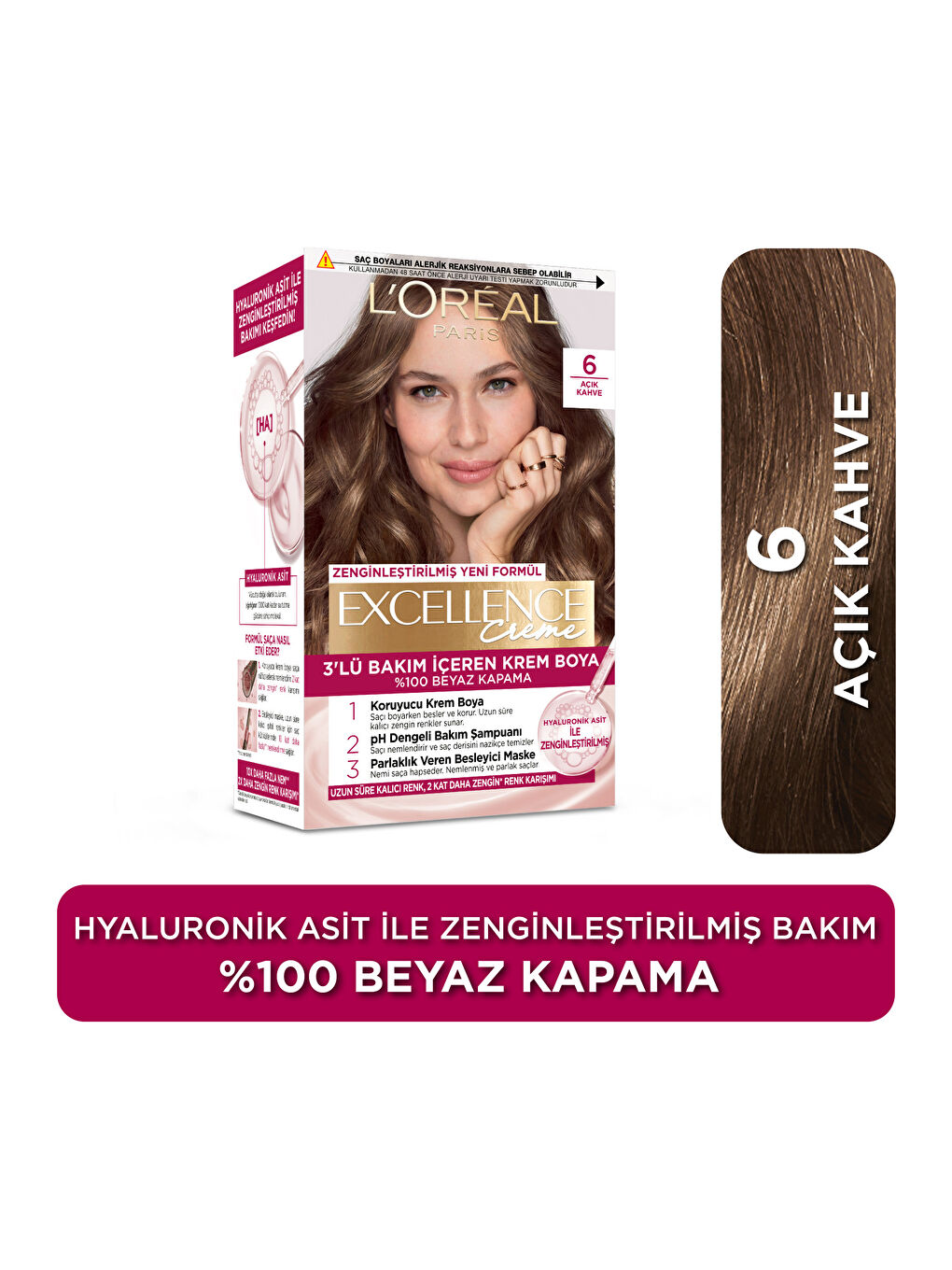 Saç Boyası - 6 Açık Kahve