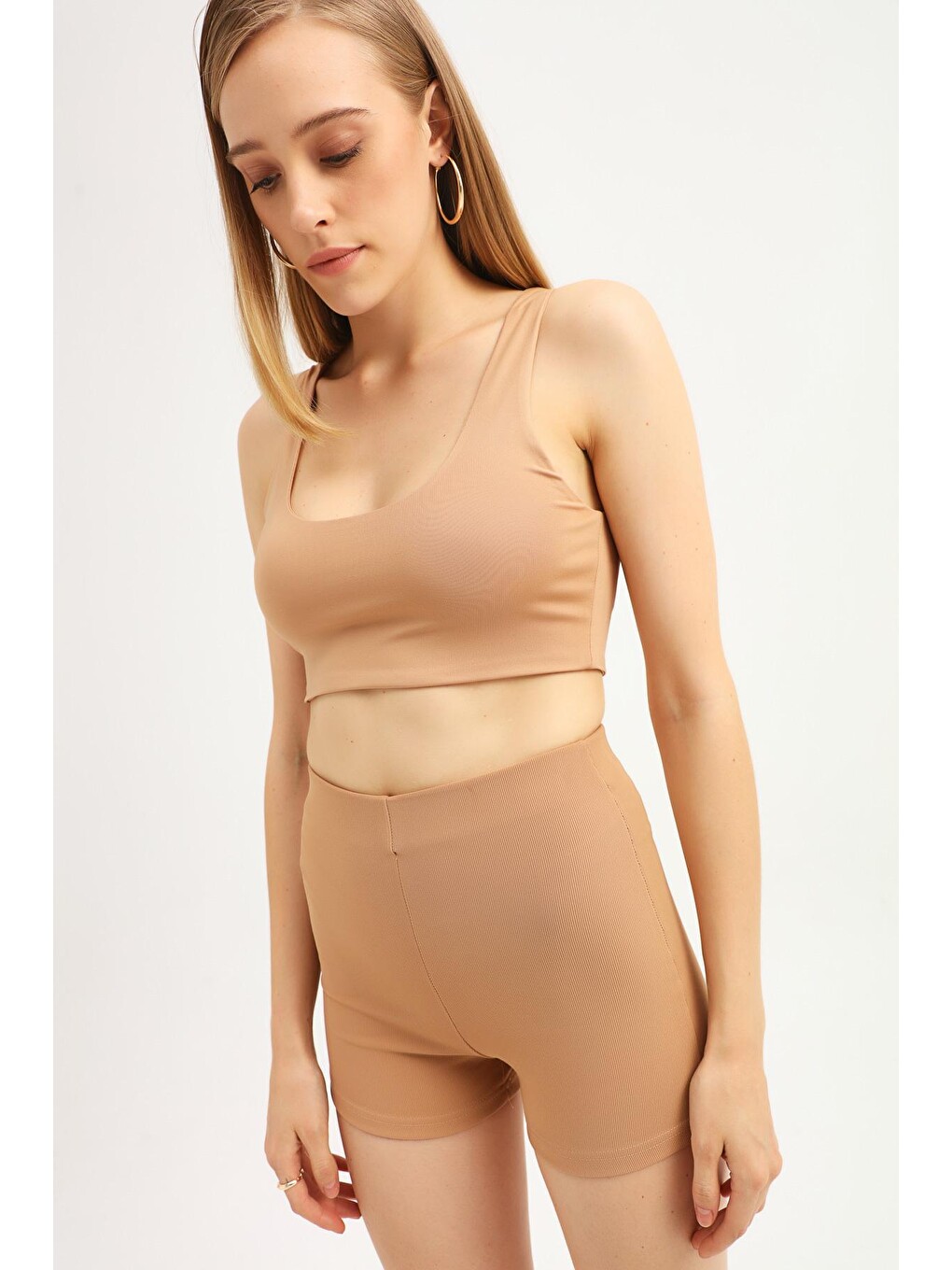 Sarı Askılı Büstiyer Camel-3
