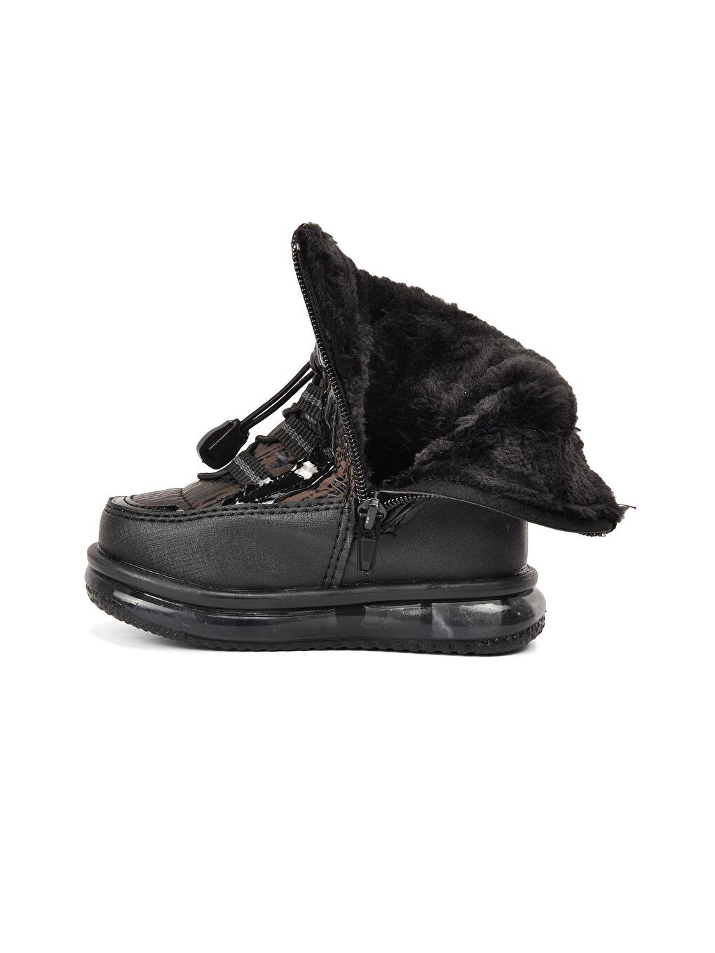 Yelets Bebek Siyah İçi Kürklü Su İtici Bebek Kar Botu-1