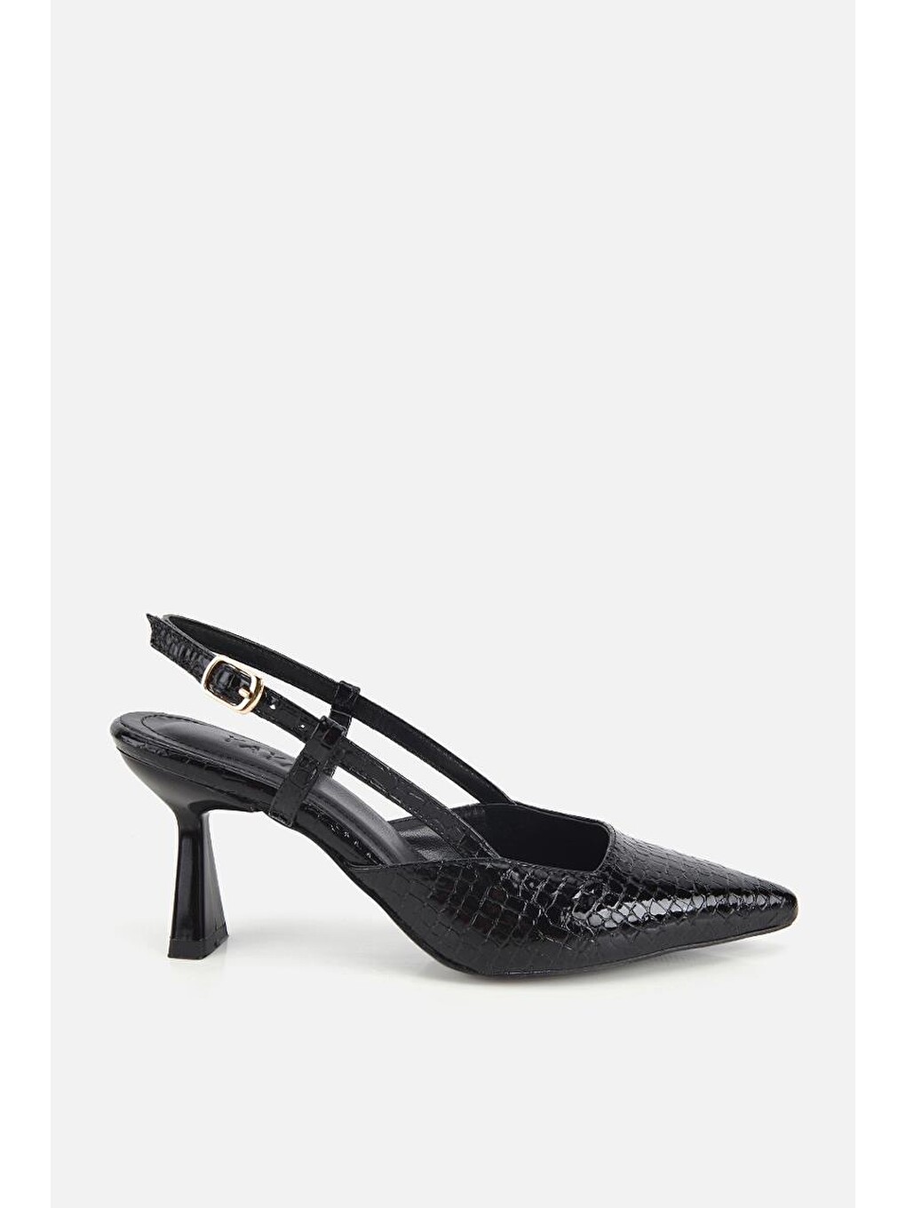 Kadın Siyah Arkası Açık İnce Topuklu Stiletto