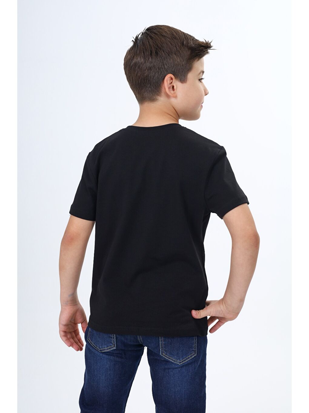 Siyah Erkek Çocuk Baskılı Tişört-2