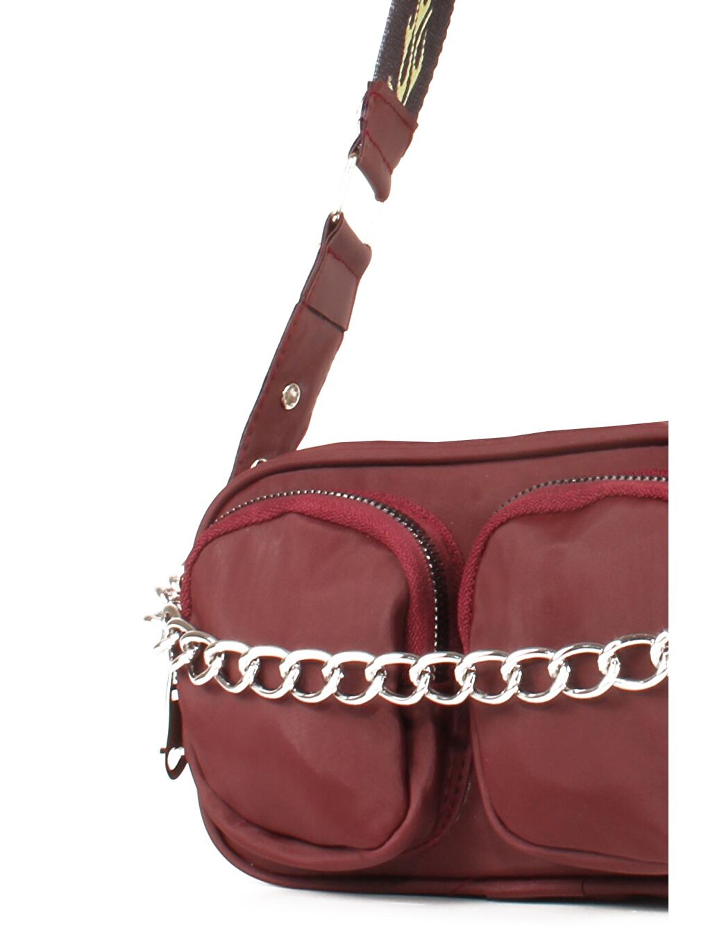 Luwwe Bag's Bordo Kadın Saten Çift Cepli Kolon Askılı Omuz Çantası (10606) - 1