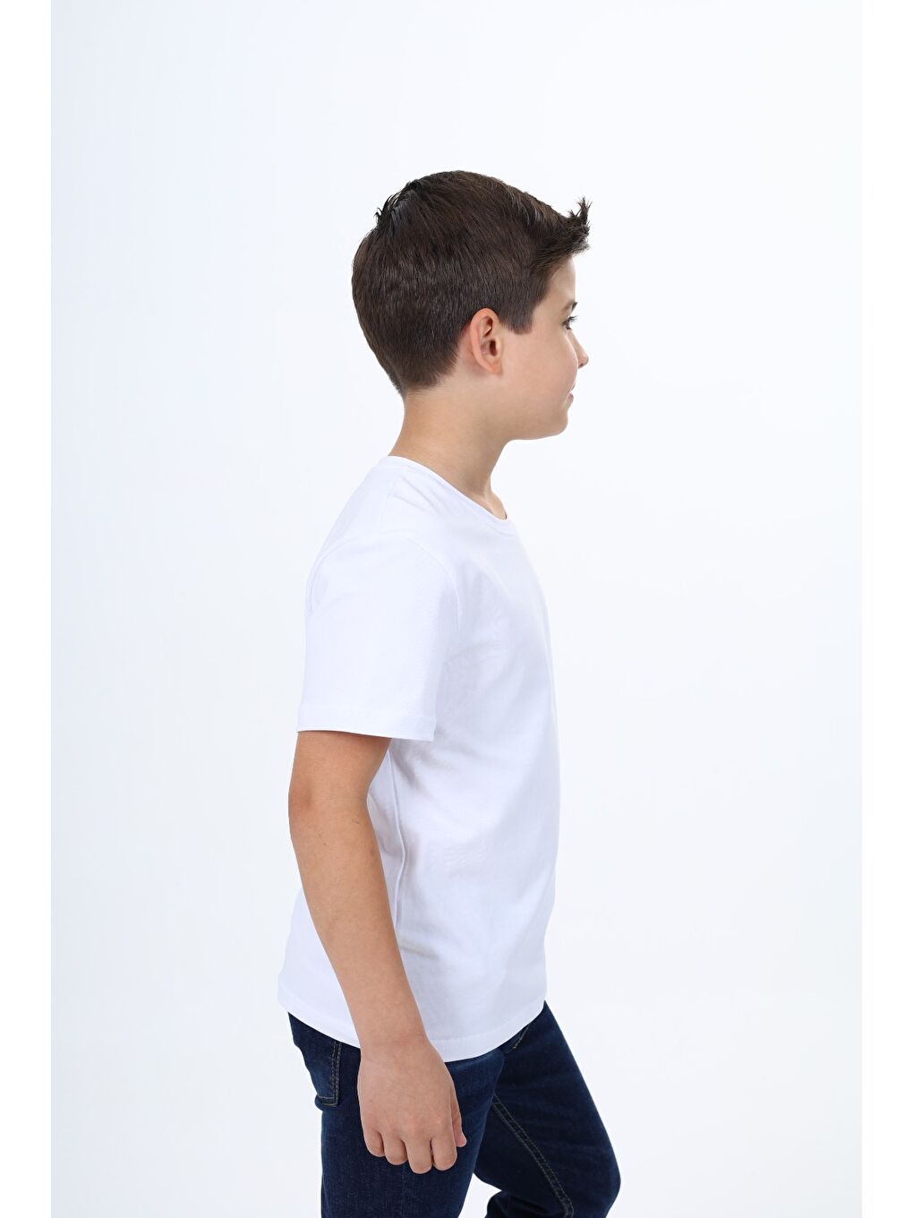Beyaz Erkek Çocuk Baskılı Tişört-2