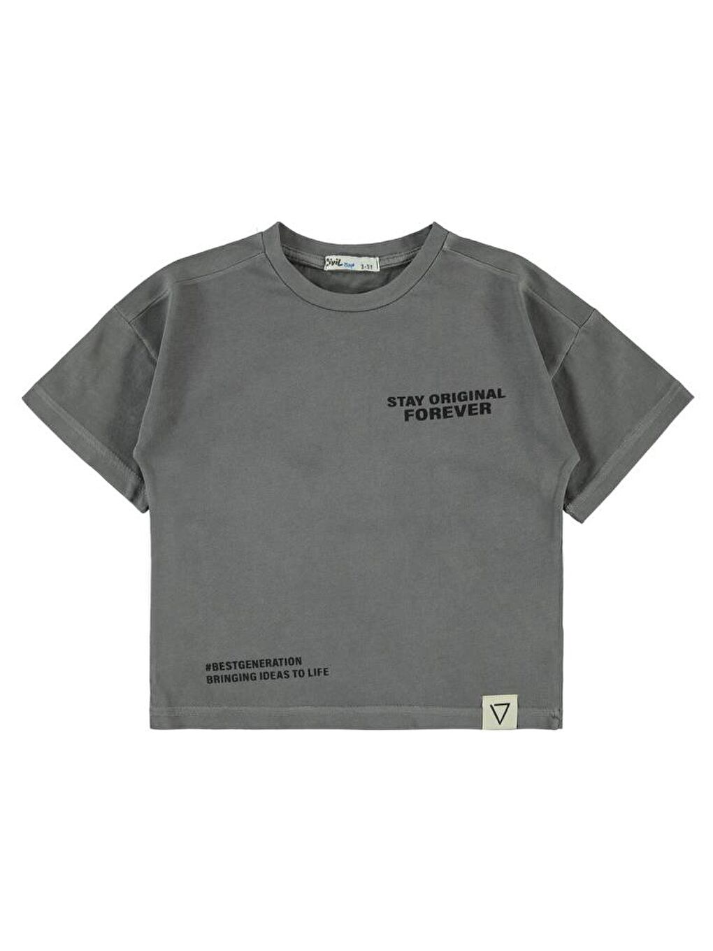 Antrasit Boys Stay Orıgınal Baskılı 2-5 Yaş Tişört - Gri2-3 Yaş