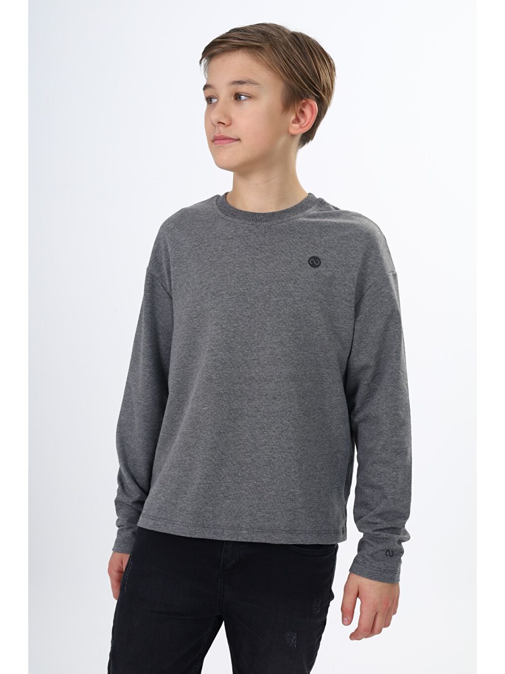 Antrasit Erkek Çocuk Baskılı Tişört-2